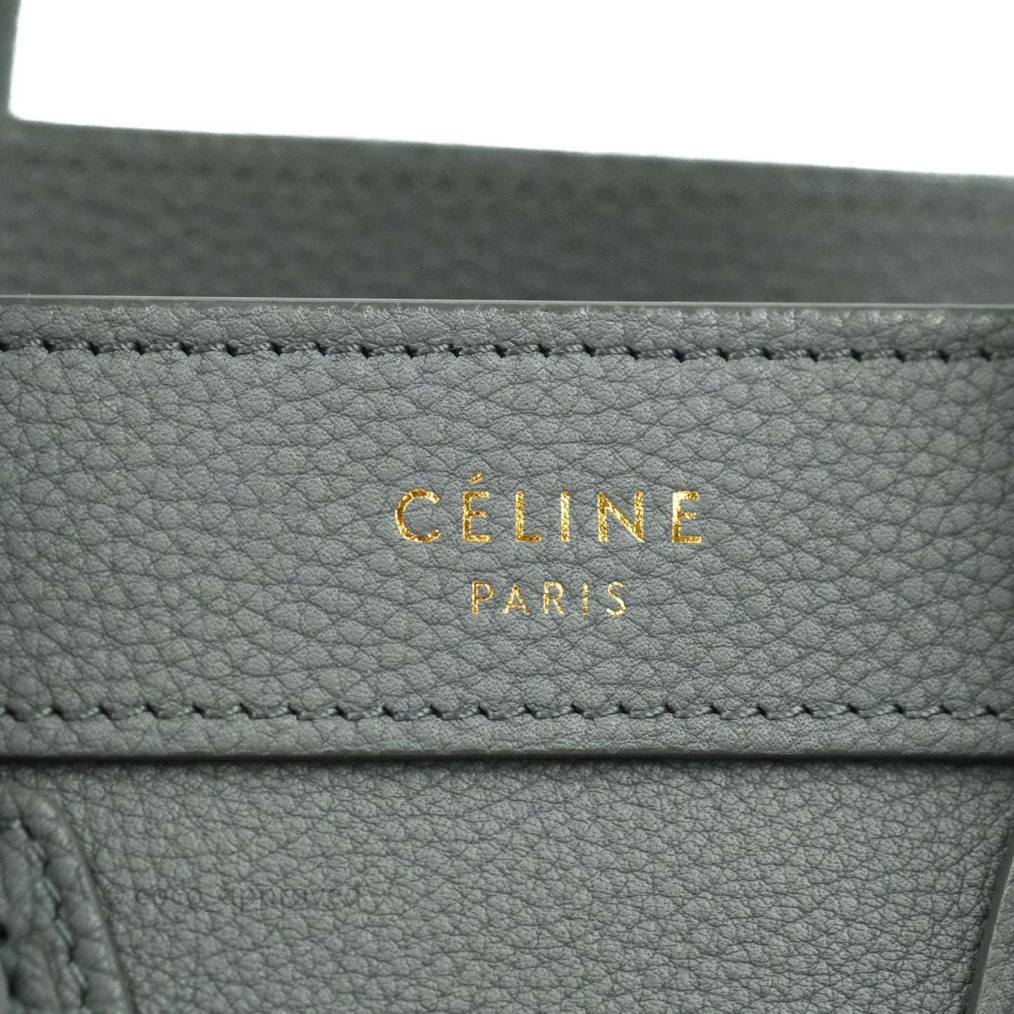 Celine Nano Luggage Grey Drummed Calfskin