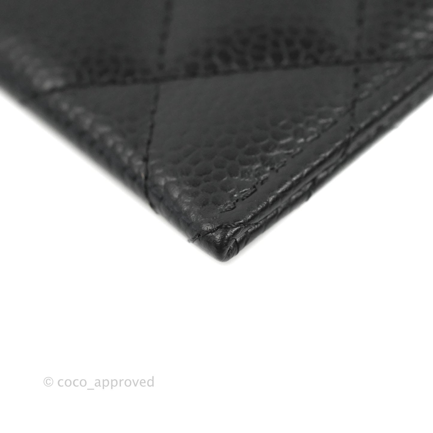 Chanel Classic Flat Card Holder Black Caviar Gold Hardware