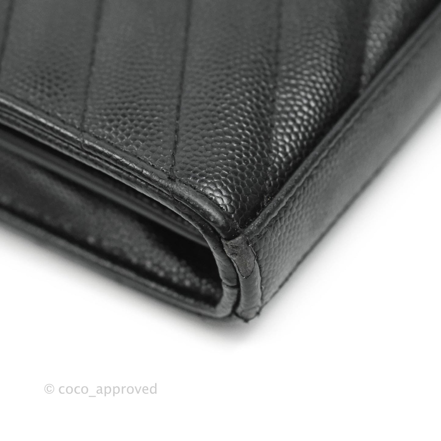 Saint Laurent Wallet on Chain Large Black Grained Leather So Black