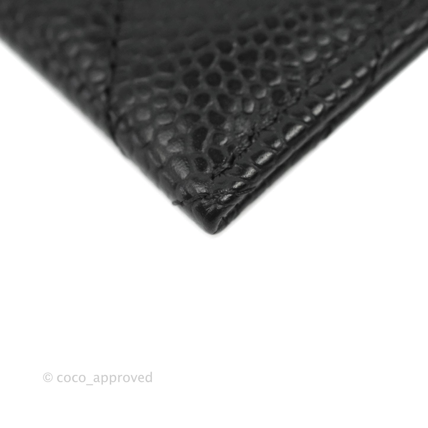 Chanel Classic Flat Card Holder Black Caviar Gold Hardware