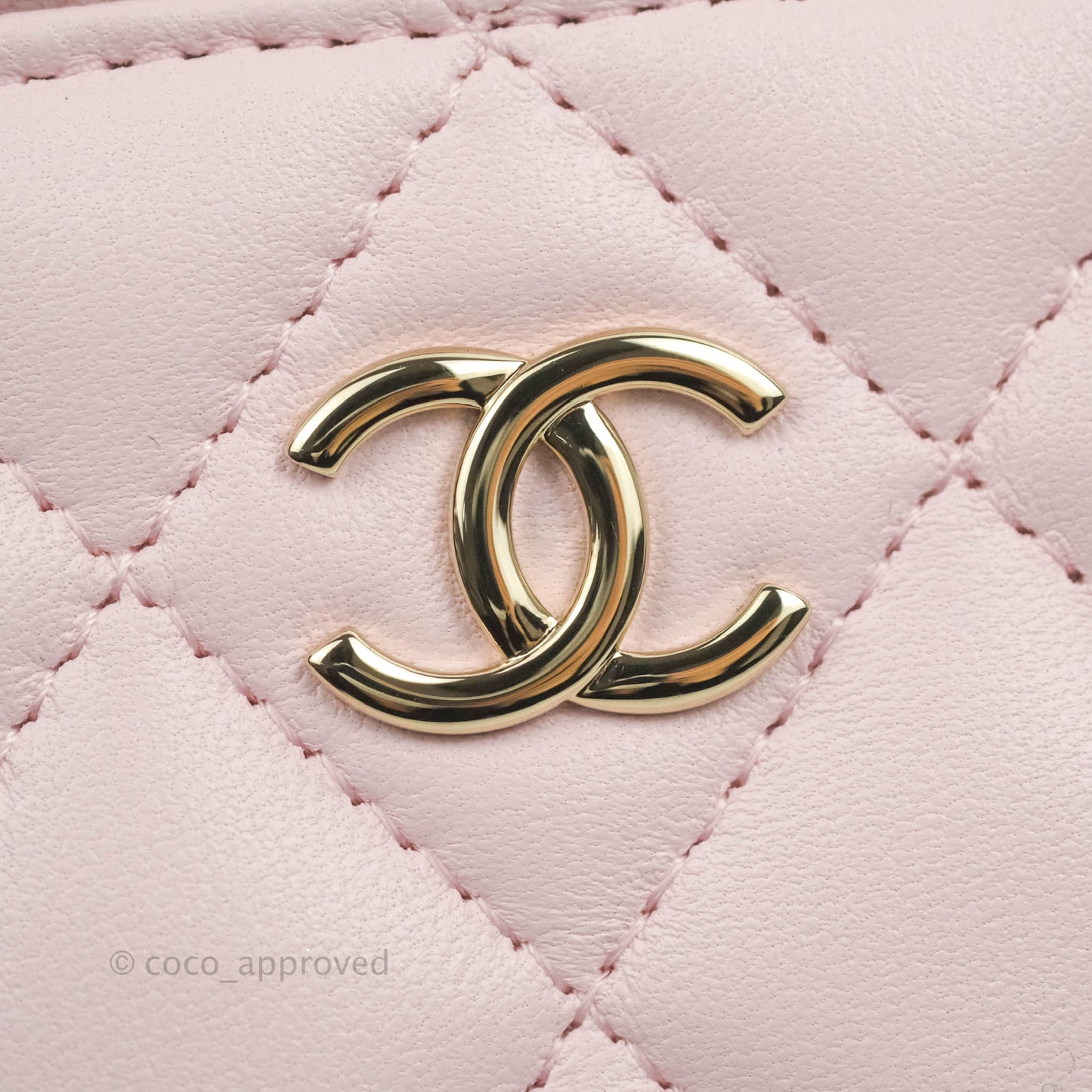 Chanel Top Handle Vanity with Chain Light Pink Lambskin Gold Hardware
