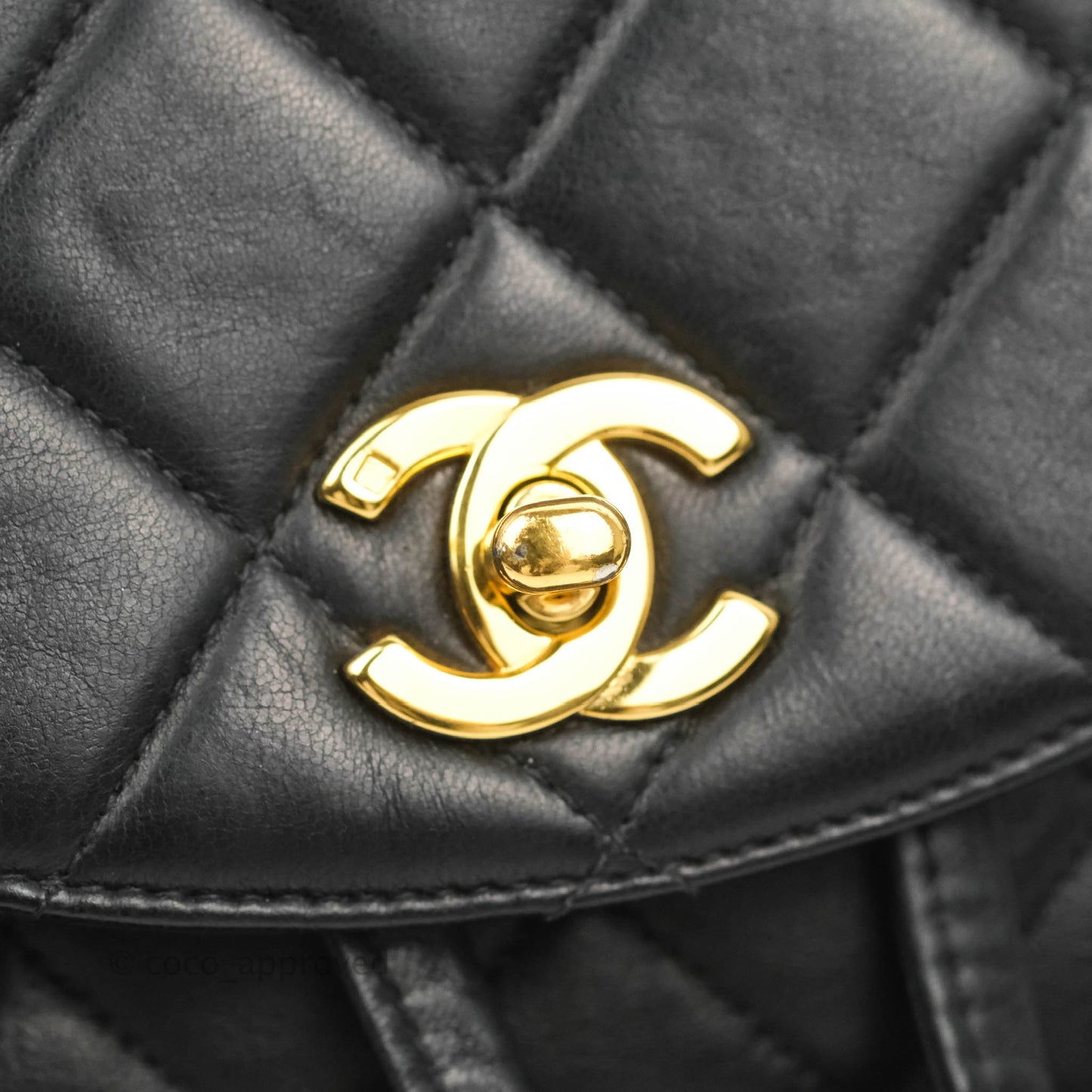 Chanel Vintage CC Duma Backpack Black Lambskin 24K Gold Hardware
