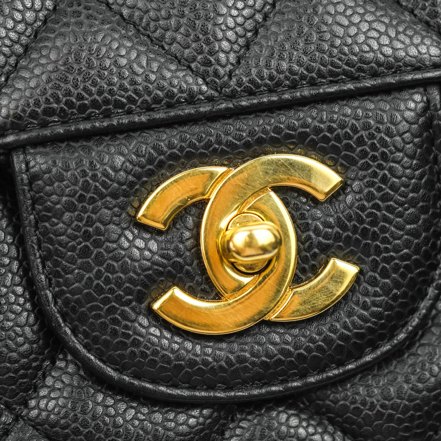 Chanel Jumbo Single Flap Black Caviar Gold Hardware⁣⁣