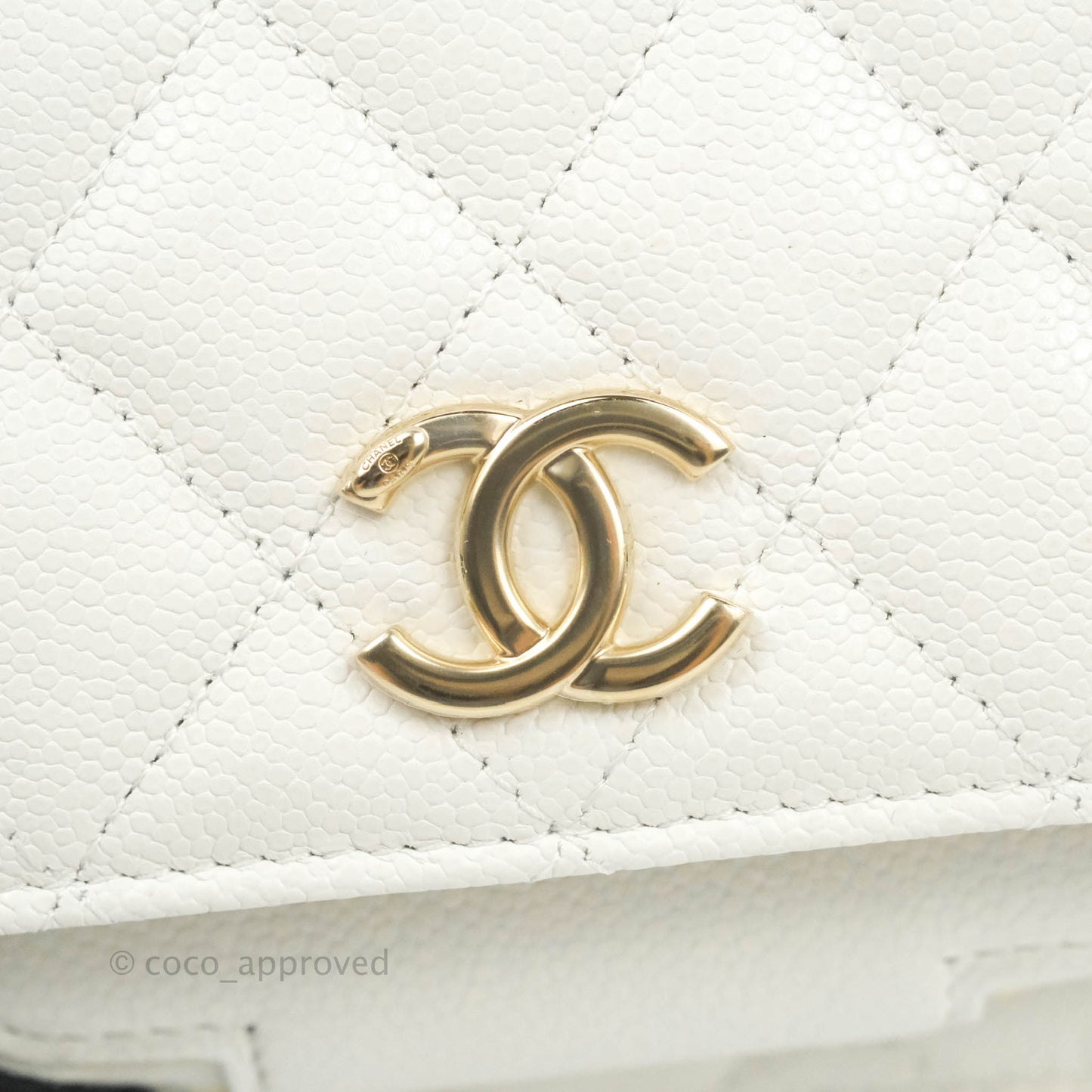 Chanel Business Affinity Clutch With Chain White Caviar Gold Hardware
