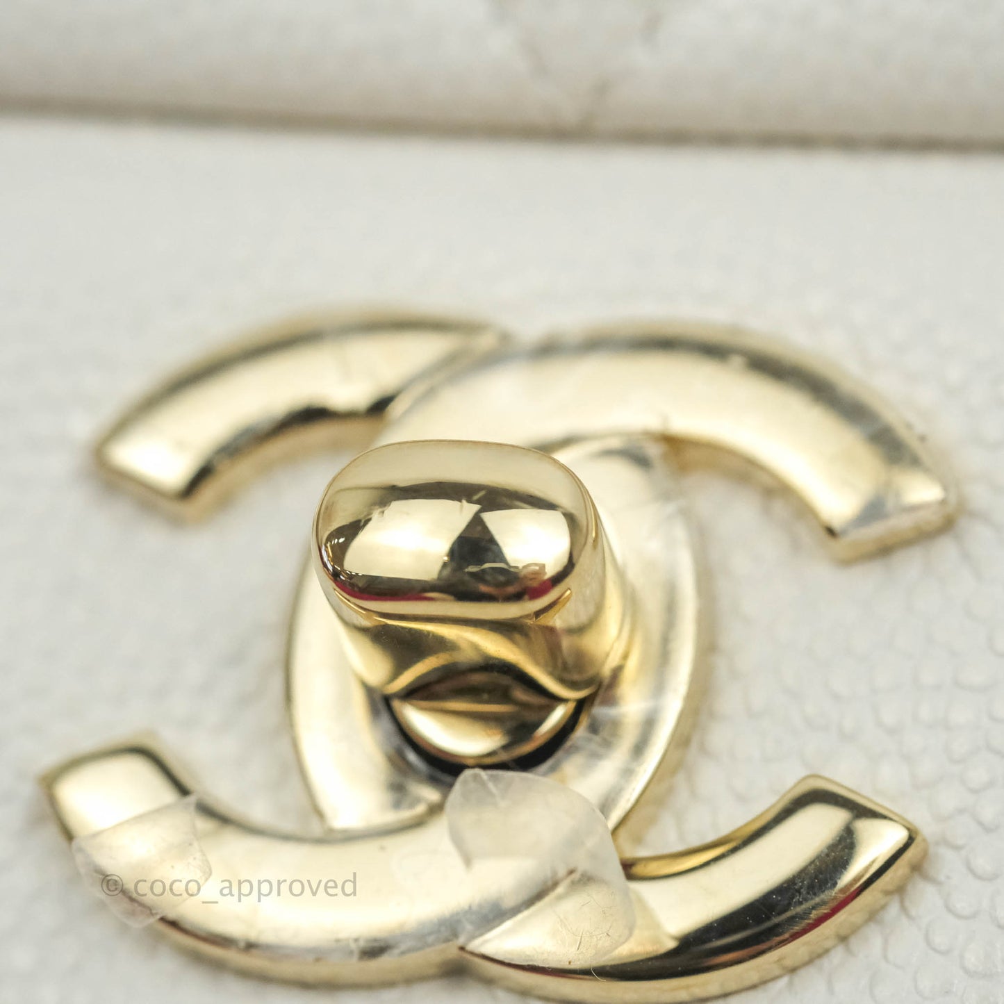 Chanel Small S/M Classic Quilted Flap White Caviar Gold Hardware