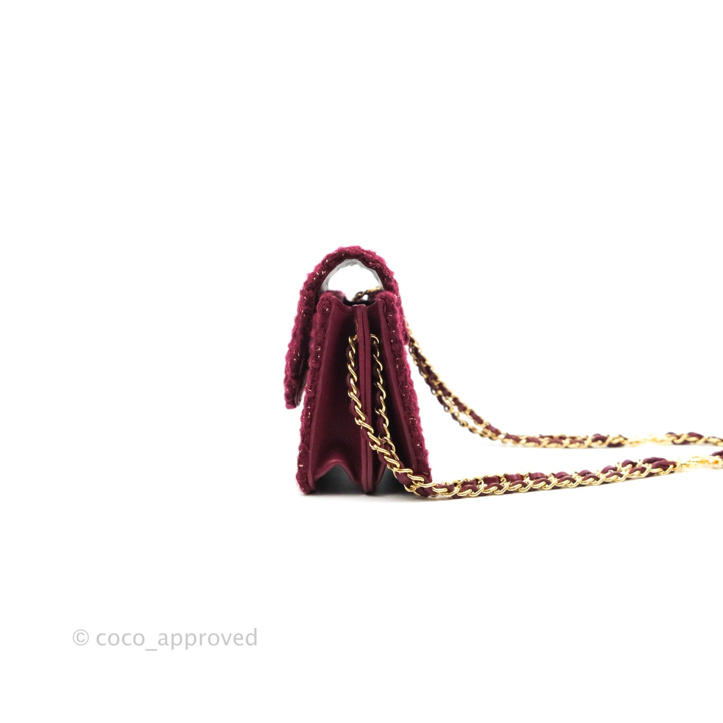 Chanel Clutch With Chain Red Tweed