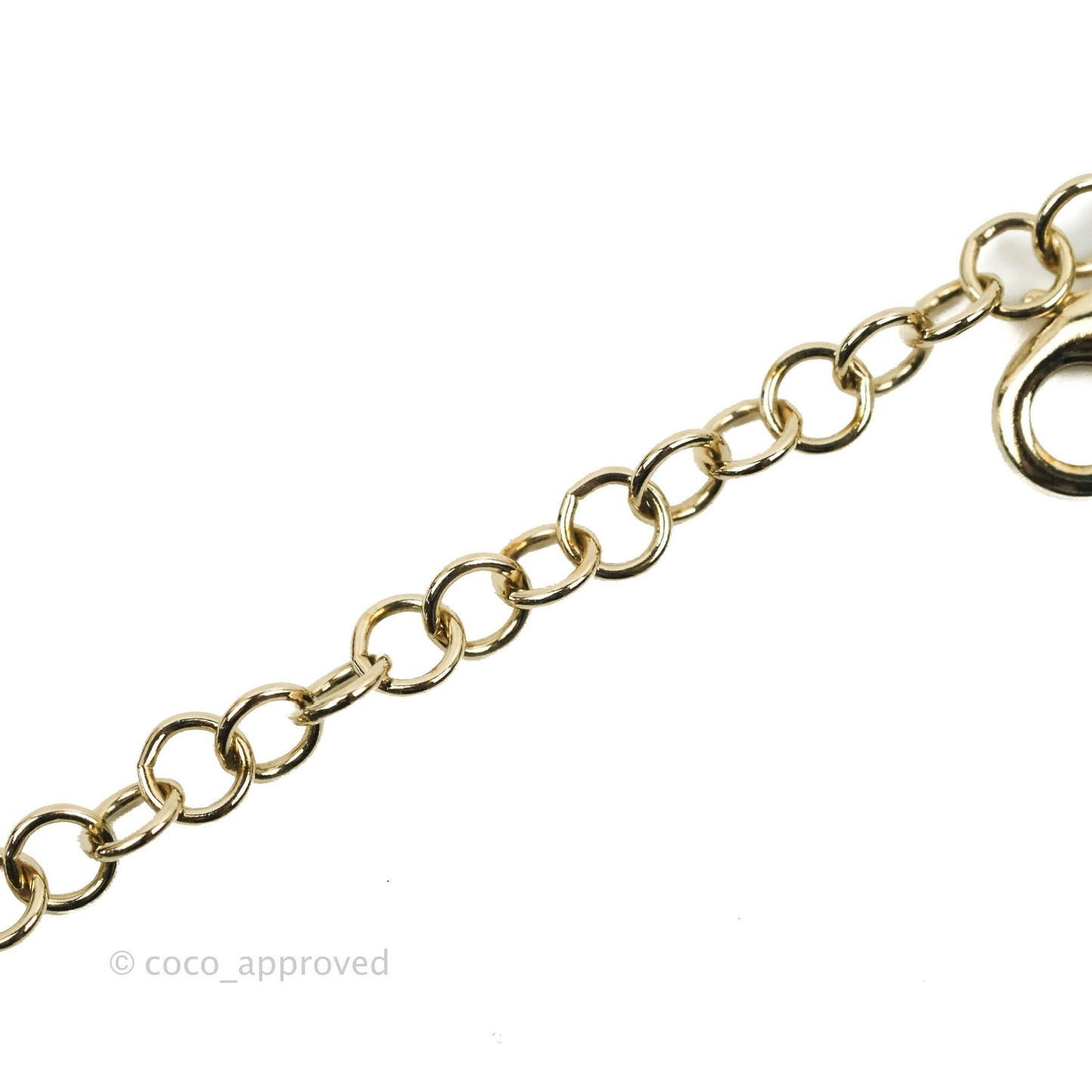 Chanel Crystal CC White Leather Braided Chain Choker Gold Tone 22S