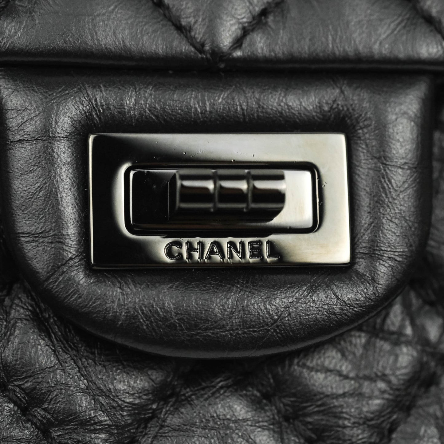 Chanel Mini Reissue 224 So Black Aged Calfskin Black Hardware