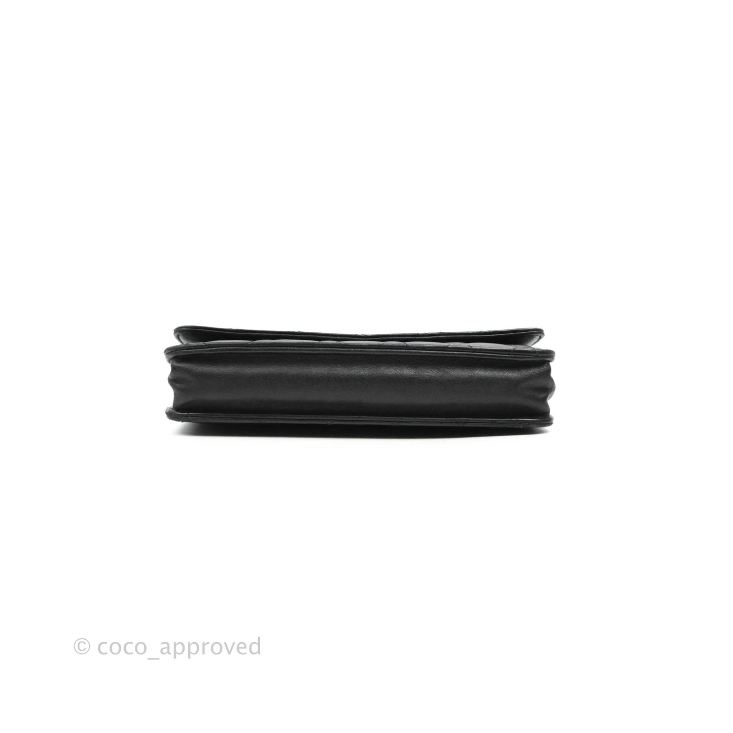 Chanel Classic Wallet On Chain Black Lambskin Silver Hardware