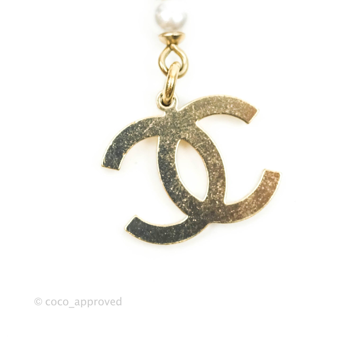 Chanel CC Crystal Pearl Heart Belt Gold Tone 21B