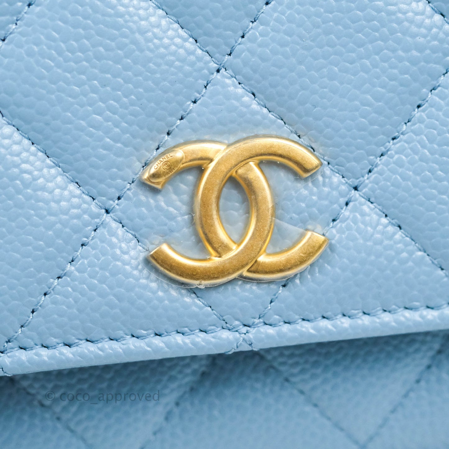 Chanel Top Handle Pick Me Up Wallet On Chain WOC Blue Caviar Gold Hardware 22S