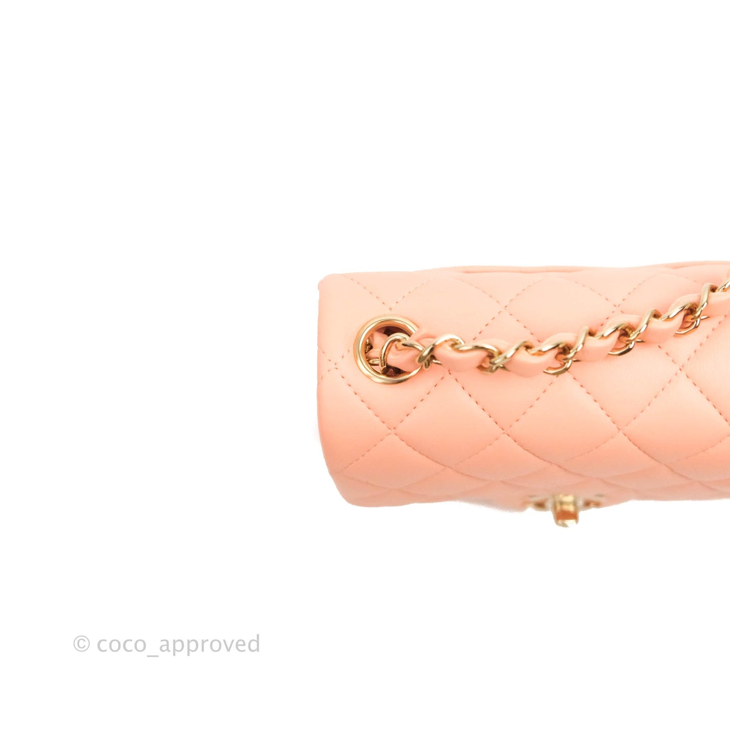 Chanel Quilted Mini Square Beige Pink Lambskin Gold Hardware