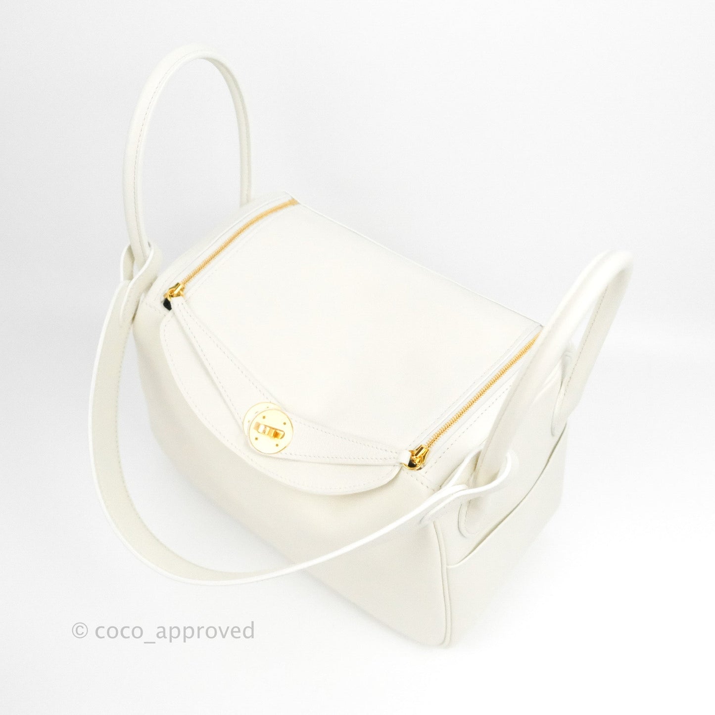 Hermès Lindy 26 Evercolor Blanc Gold Hardware