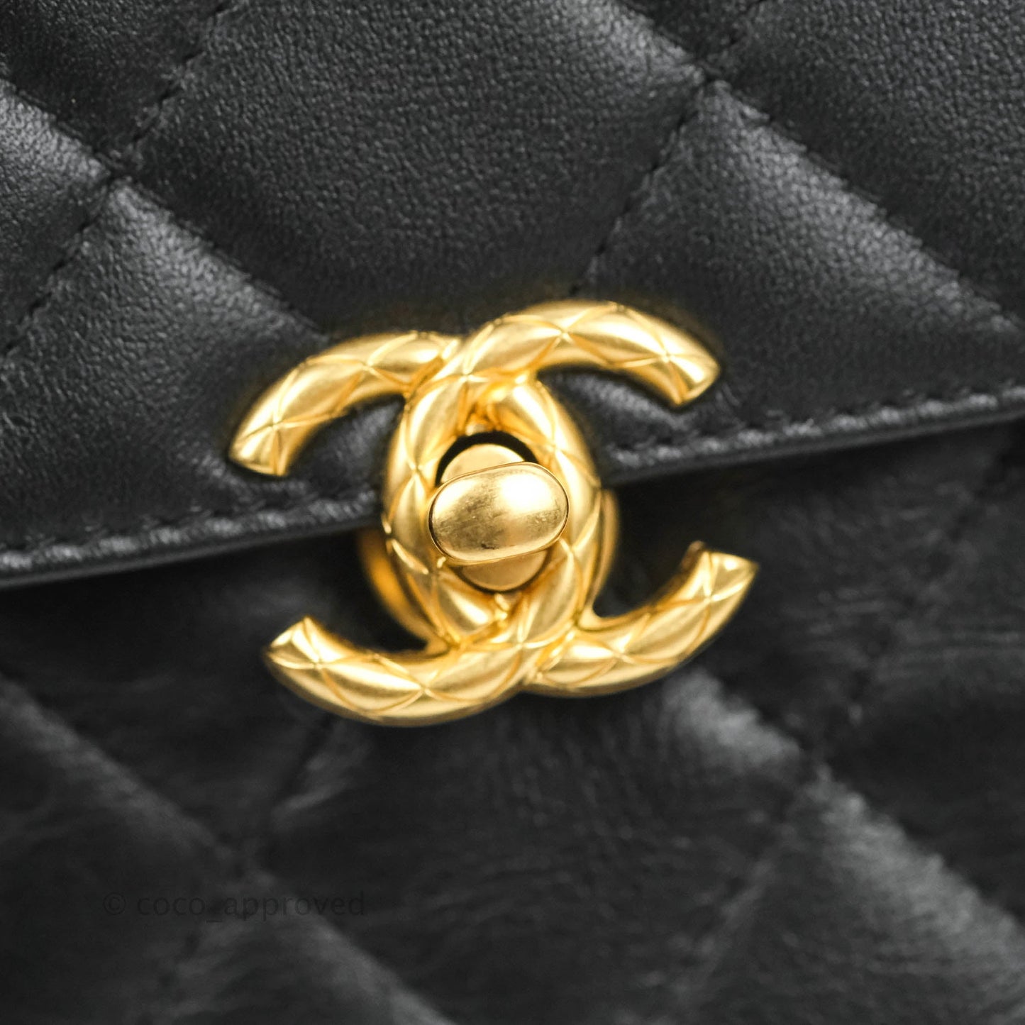 Chanel Small Chain Bar Flap Bag Black Calfskin Aged Gold Hardware