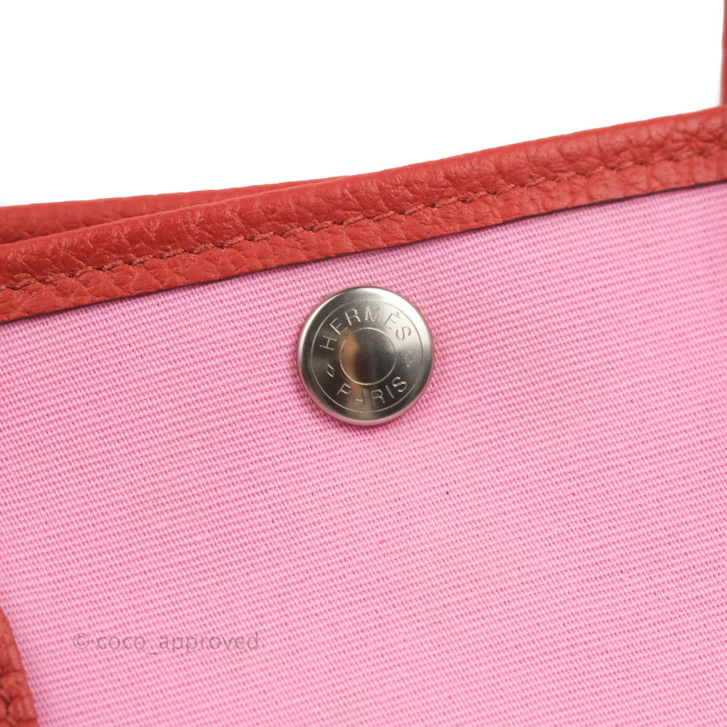 Hermès Garden Party 30 Pink / Red Duchesse Canvas