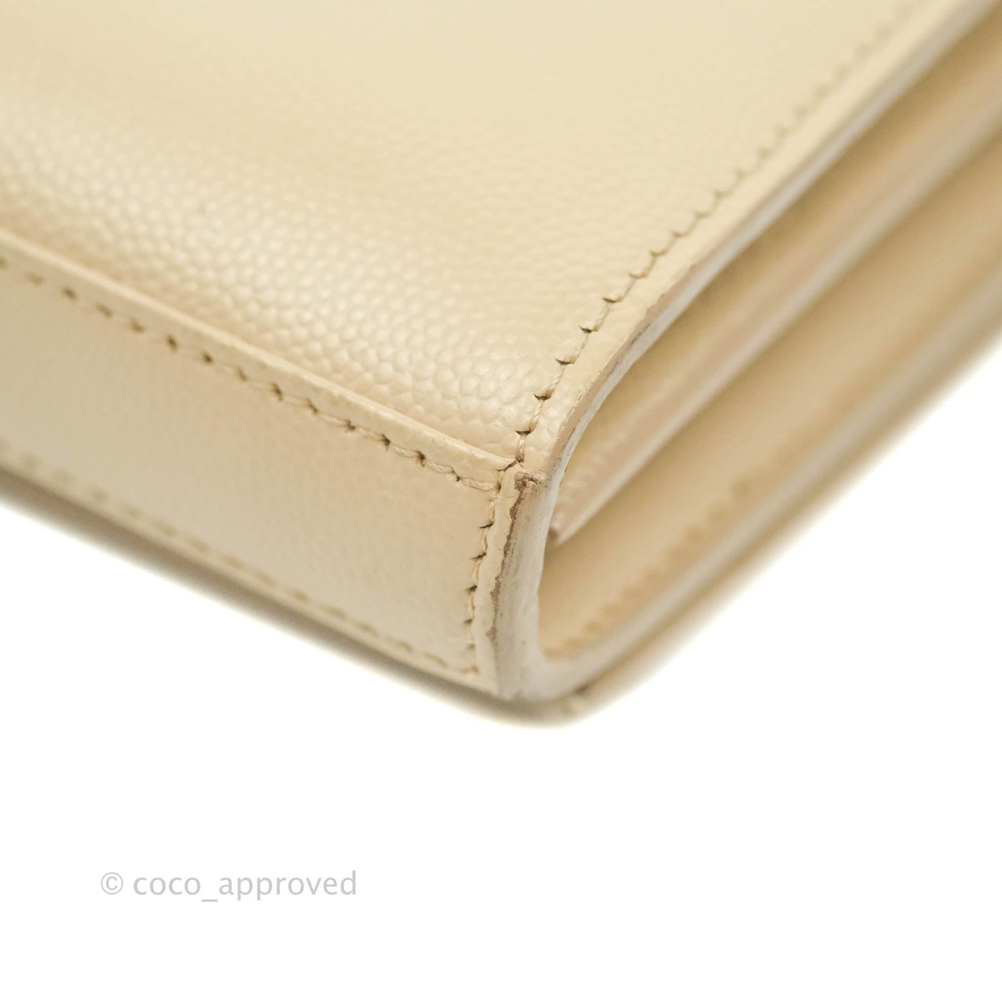 Saint Laurent Classic Beige Grained Leather Gold Hardware