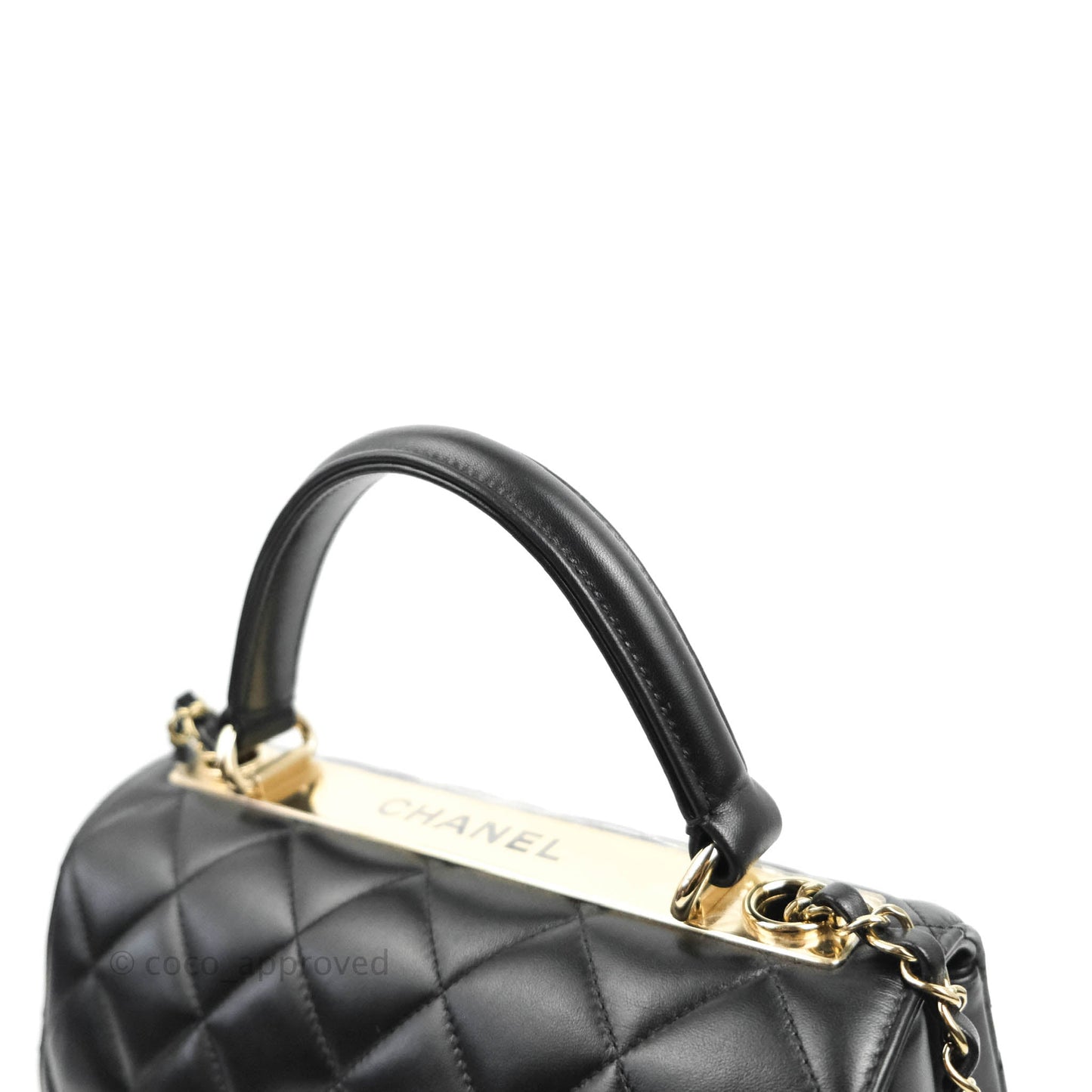 Chanel Small Trendy CC Black Lambskin Gold Hardware