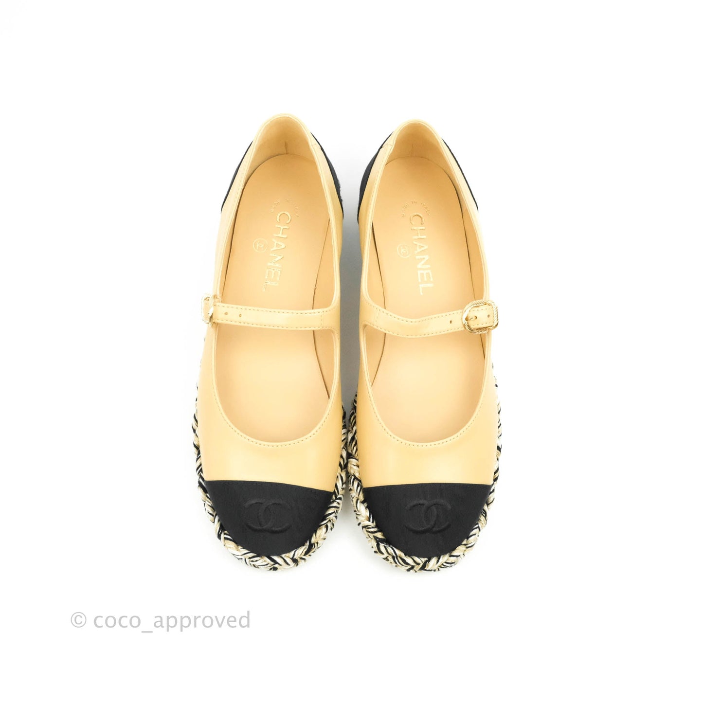 Chanel Espadrilles Beige Black 39C