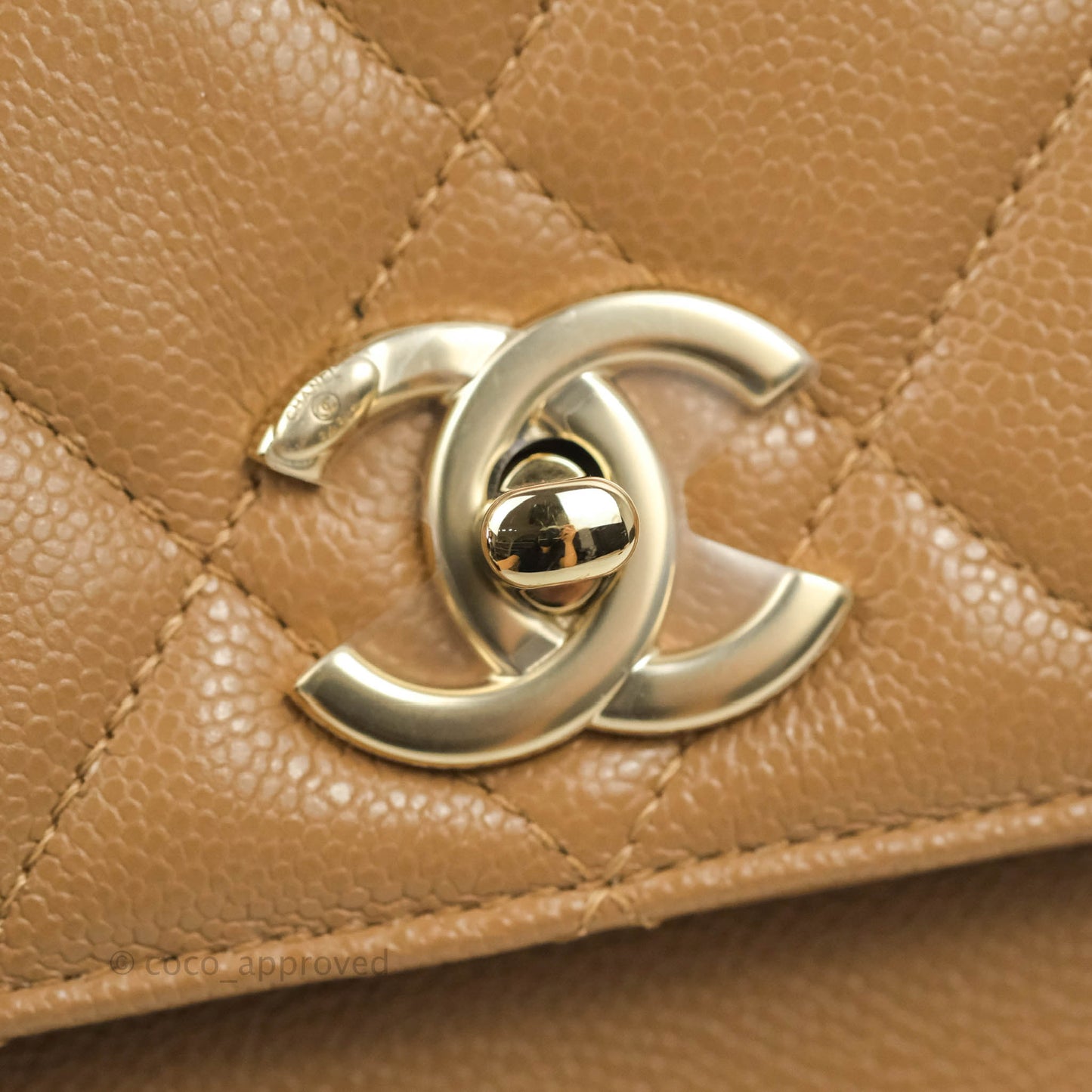 Chanel Quilted Medium Business Affinity Flap Caramel Dark Beige Caviar Gold Hardware
