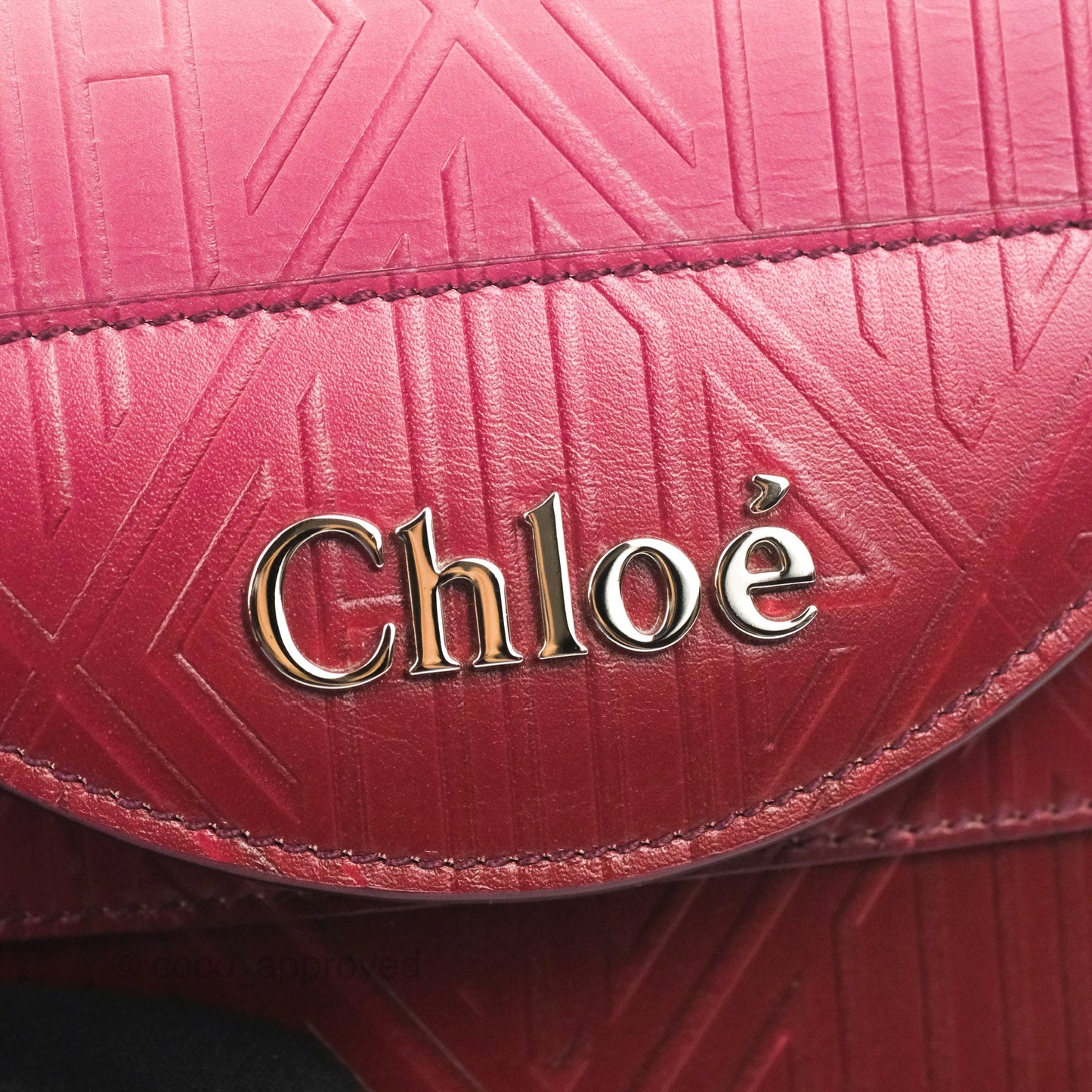 Chloé Small Aby Lock Chain Bag Brown/Purple Embossed Calfskin