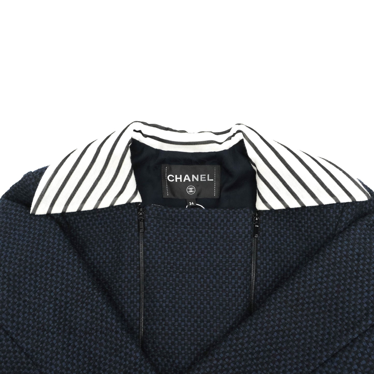 Chanel Jacket Fan Tweed Navy