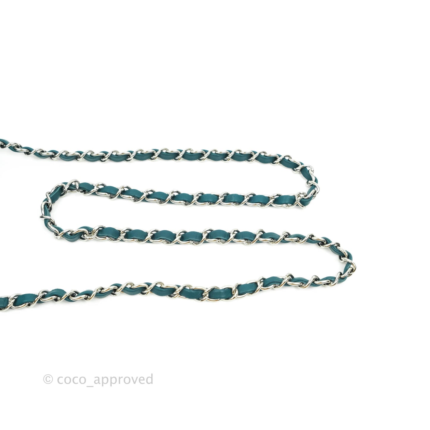 Chanel Quilted Mini Rectangular Lambskin Teal Silver Hardware