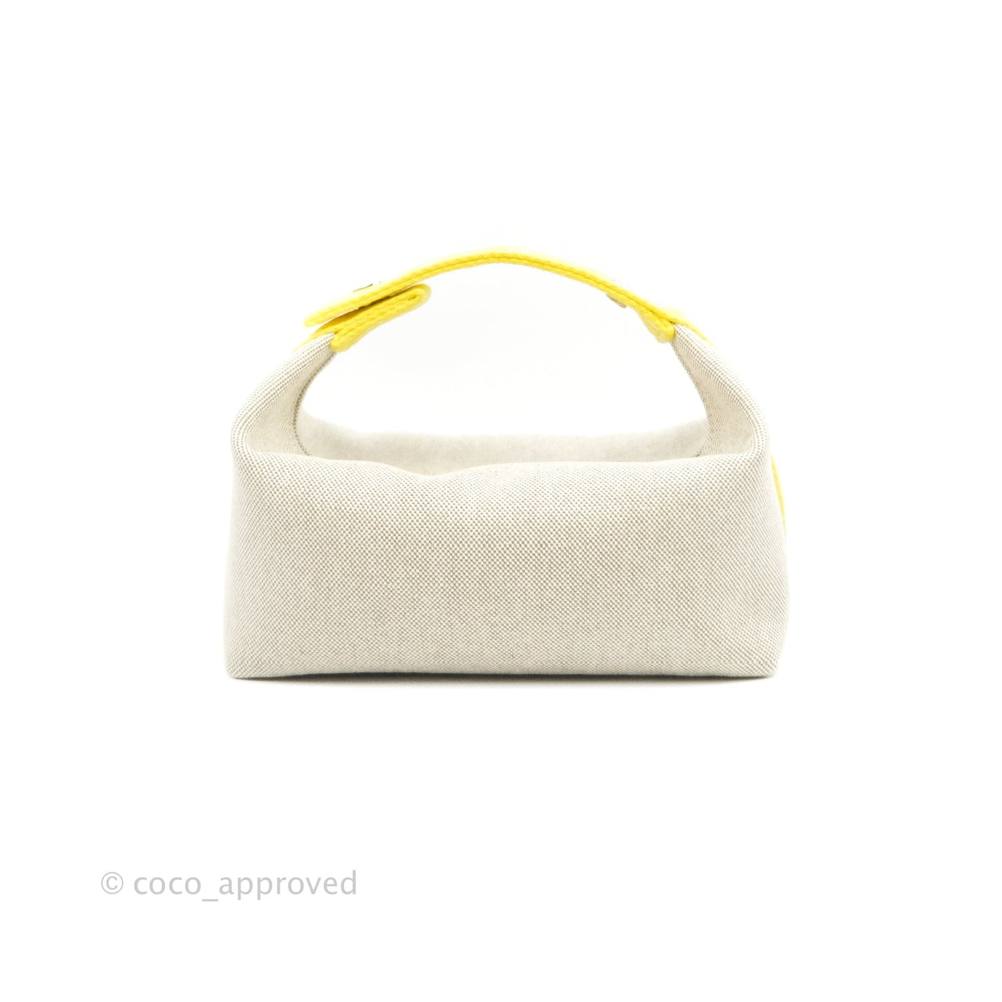 Hermès Canvas Small Bride-A-Brac Pouch Natural Jaune Citron
