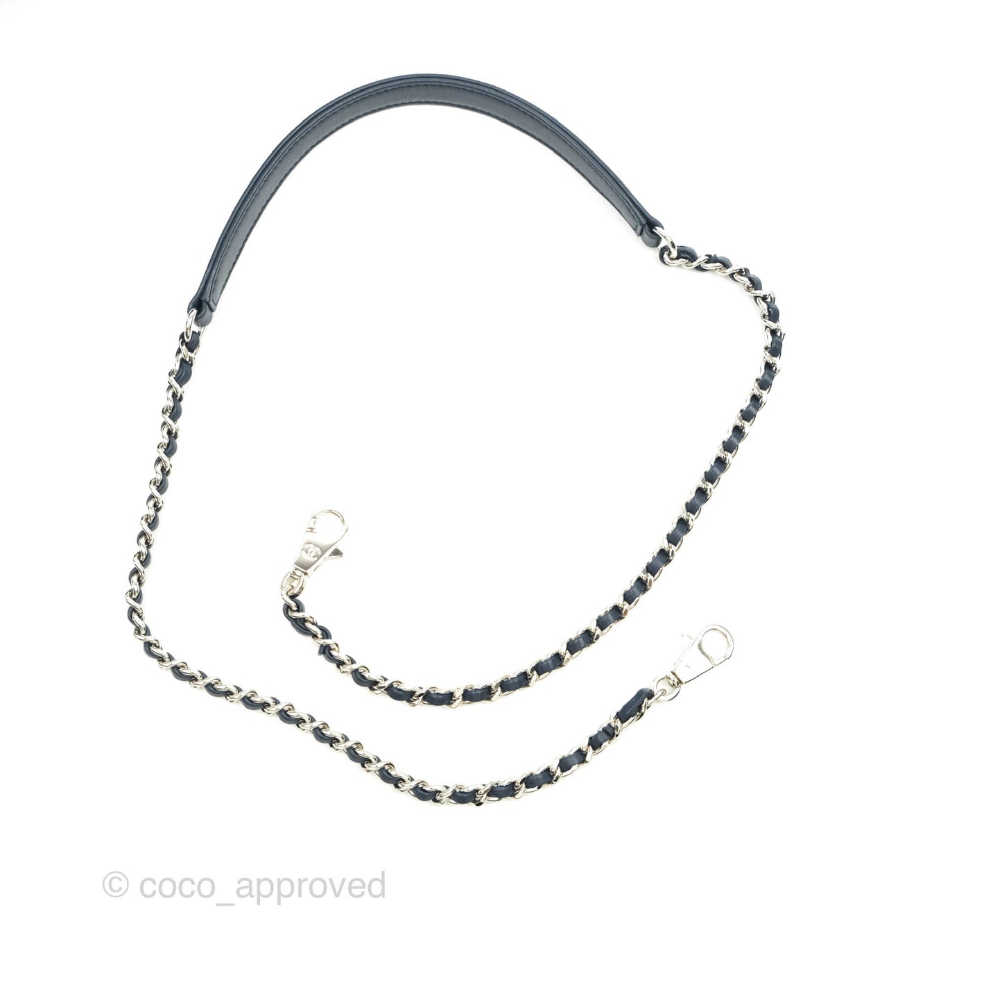 Chanel Small Quilted Coco Handle Denim Navy Lambskin Silver Hardware