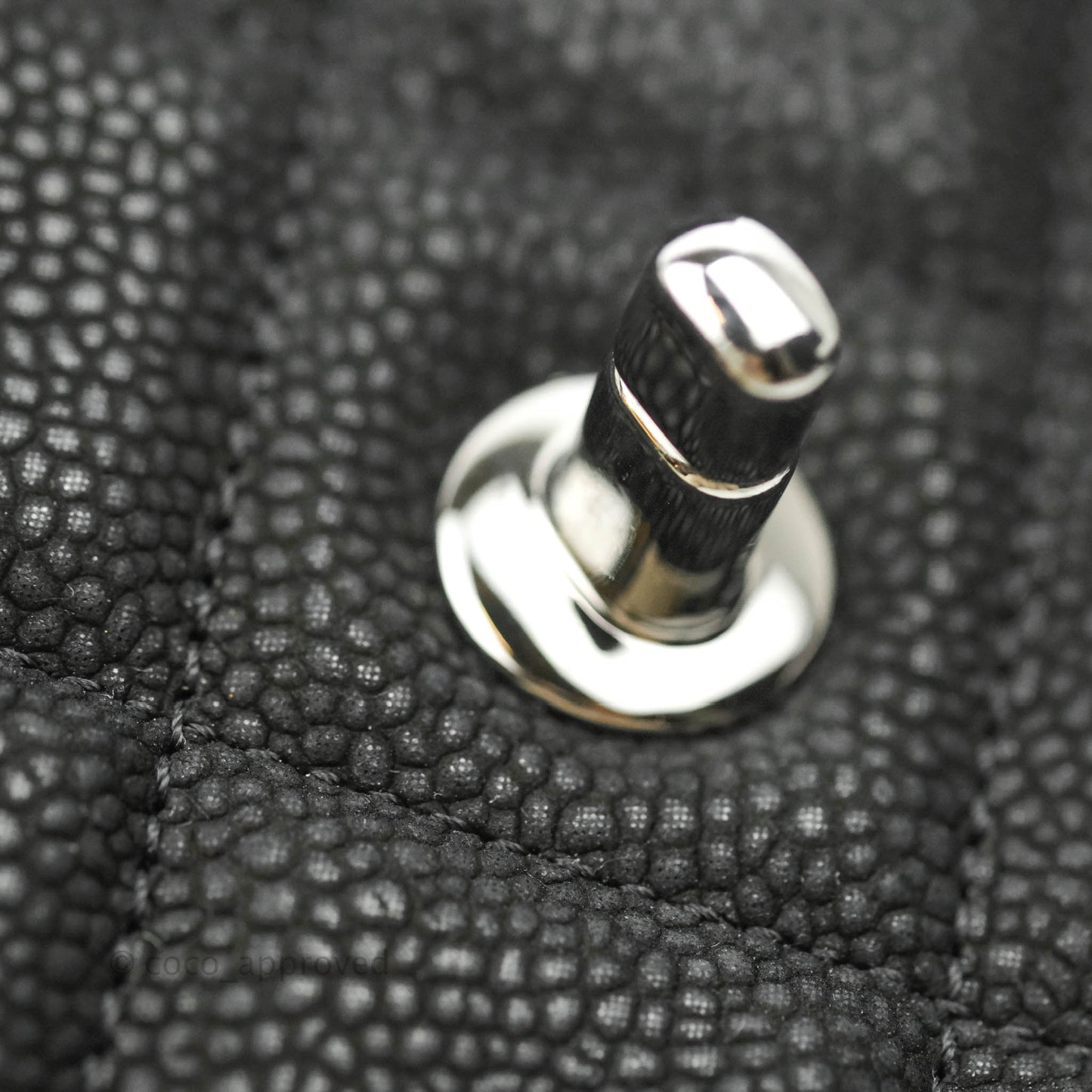 Chanel Lady Pearly Flap Bag Black Caviar Silver Hardware