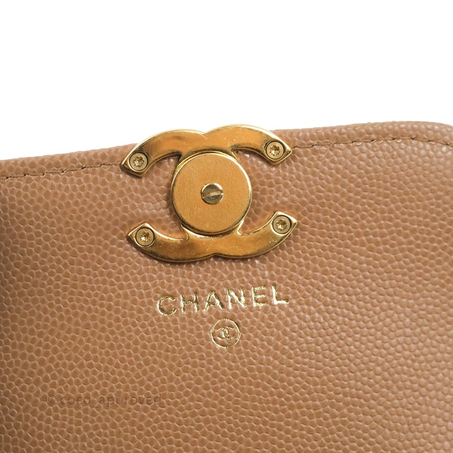 Chanel CC Chain Clutch with Chain Beige Caviar Gold Hardware