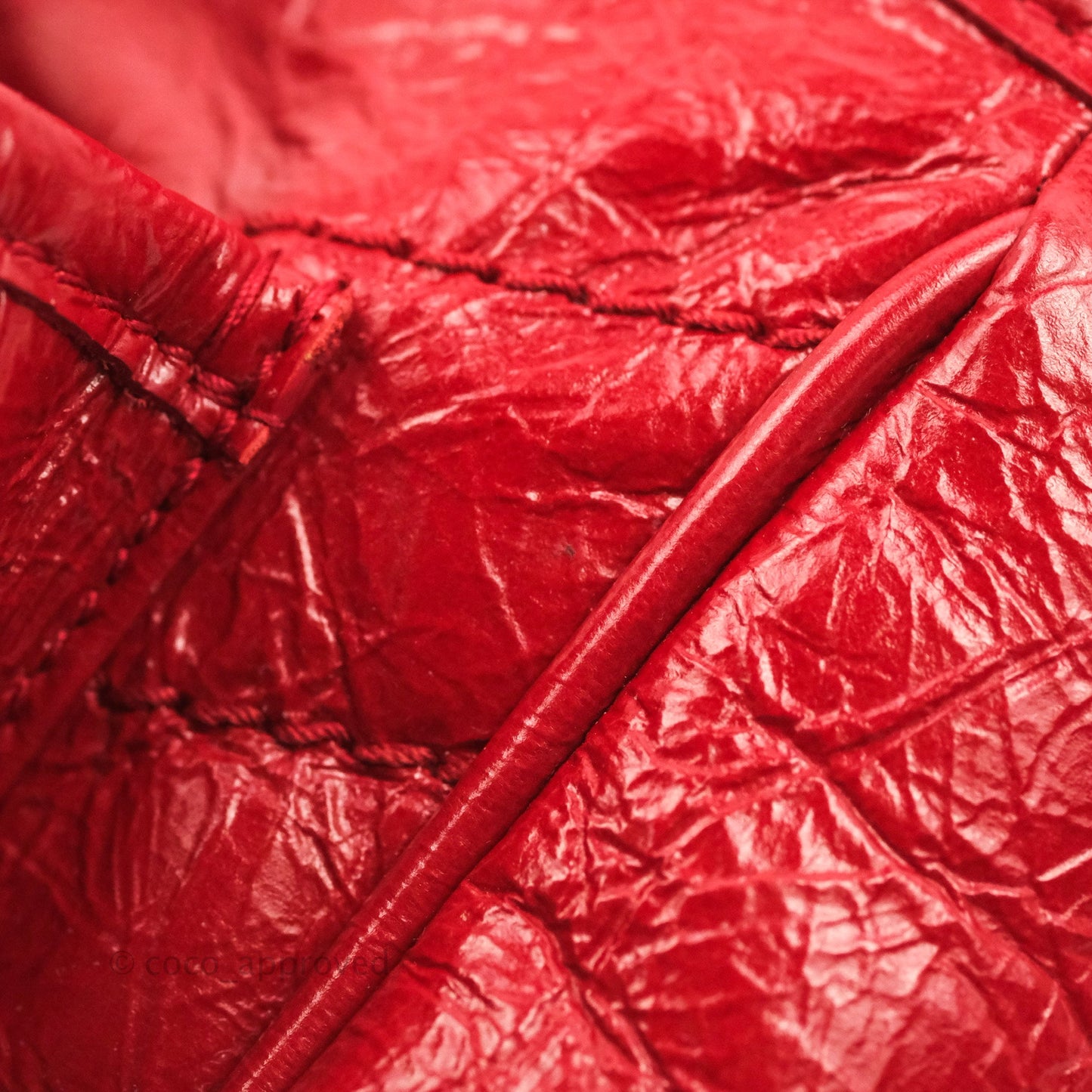 Saint Laurent Medium Crinkled Calfskin Matelasse Monogram Niki Chain Satchel Red Ruthenium Hardware