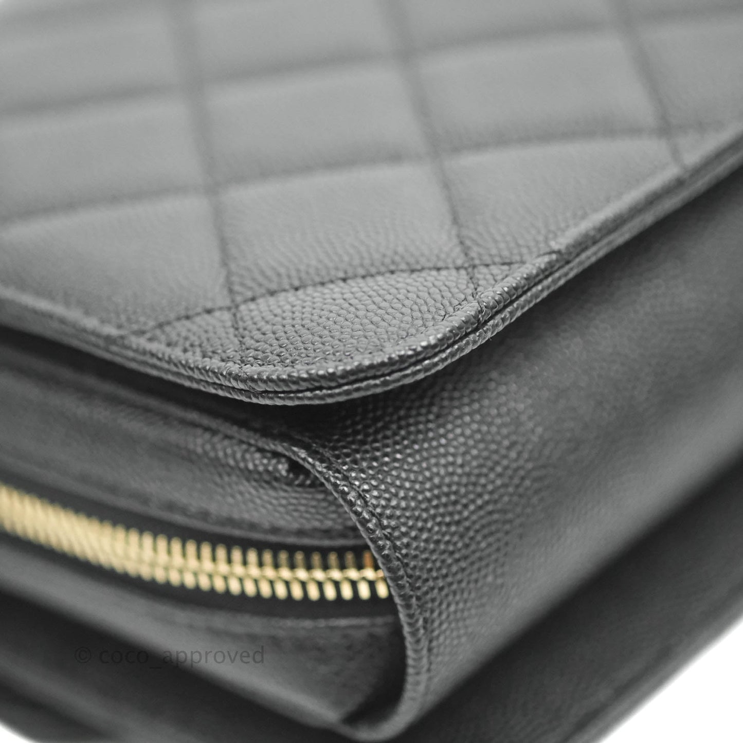 Chanel Quilted Like The Wallet Medium Flap Black Caviar Gold Hardware 22C