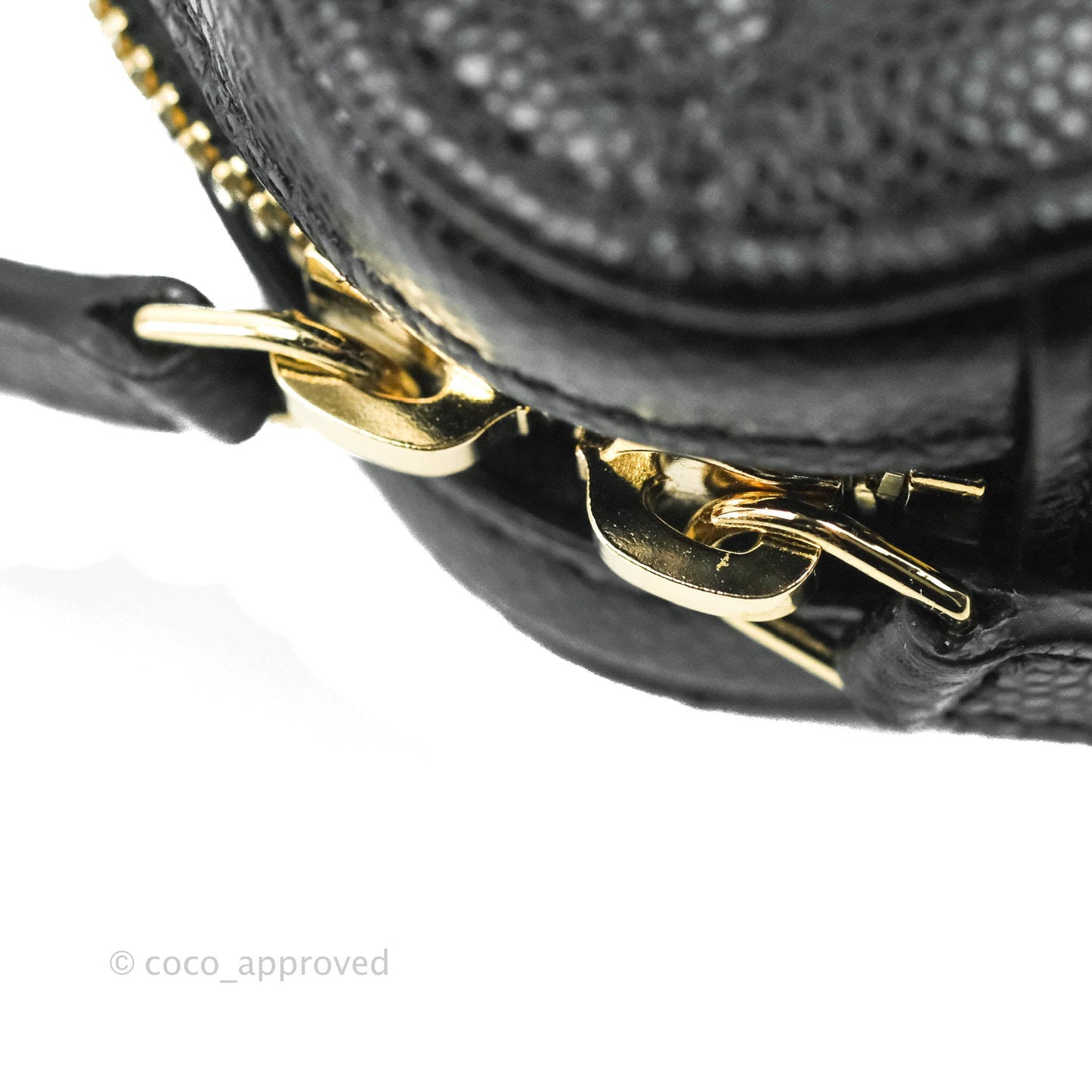 Chanel Quilted Phone Holder Black Caviar Gold Hardware