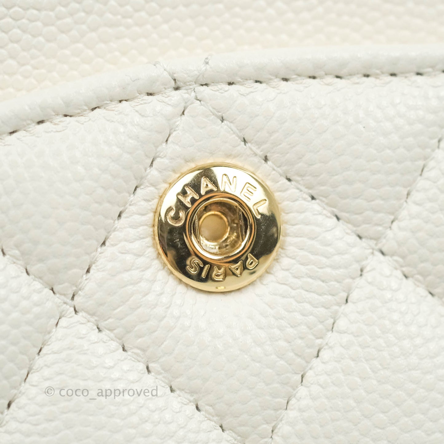Chanel Classic Small S/M Flap White Caviar Gold Hardware