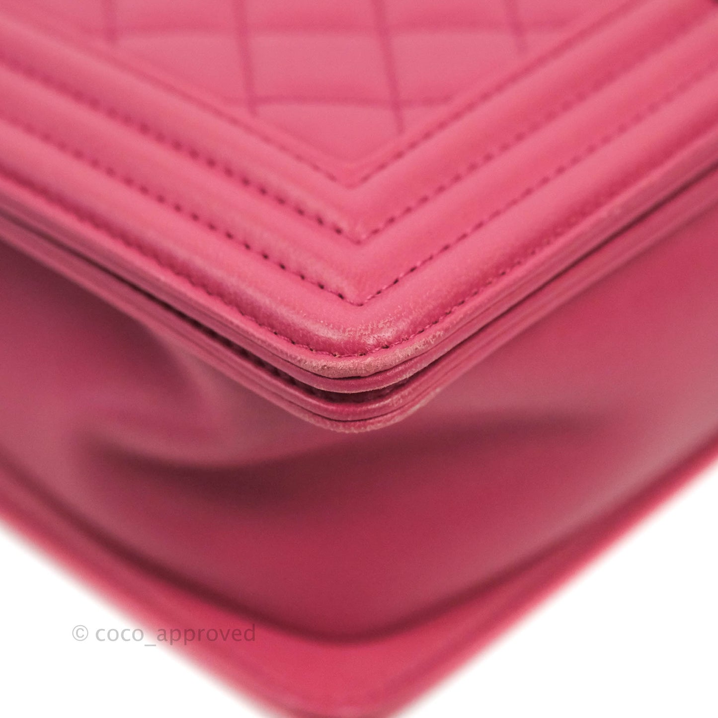 Chanel Quilted Medium Boy Dark Pink Calfskin Silver Hardware