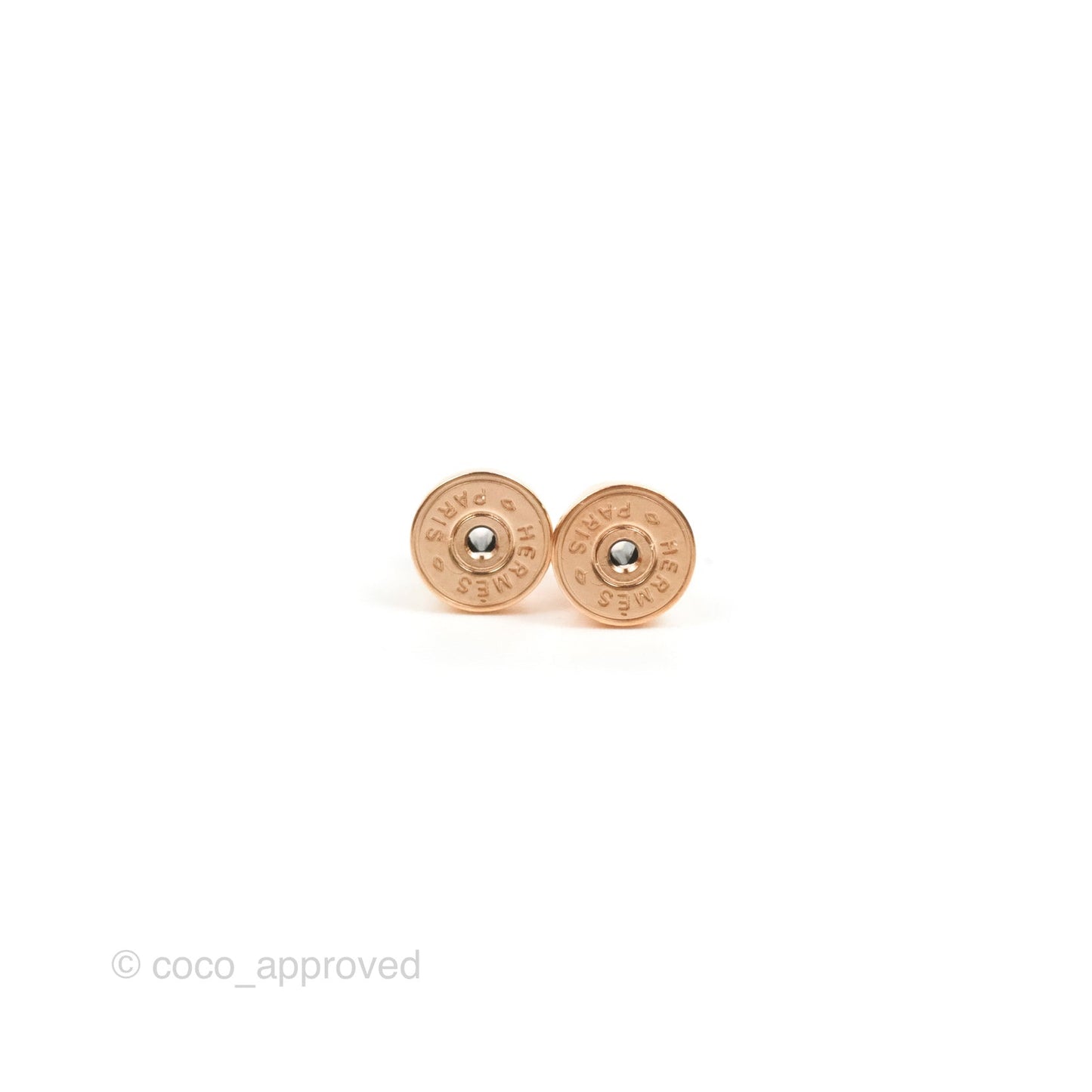 Hermès Mini Pop H Earrings Marron Glace Rose Gold
