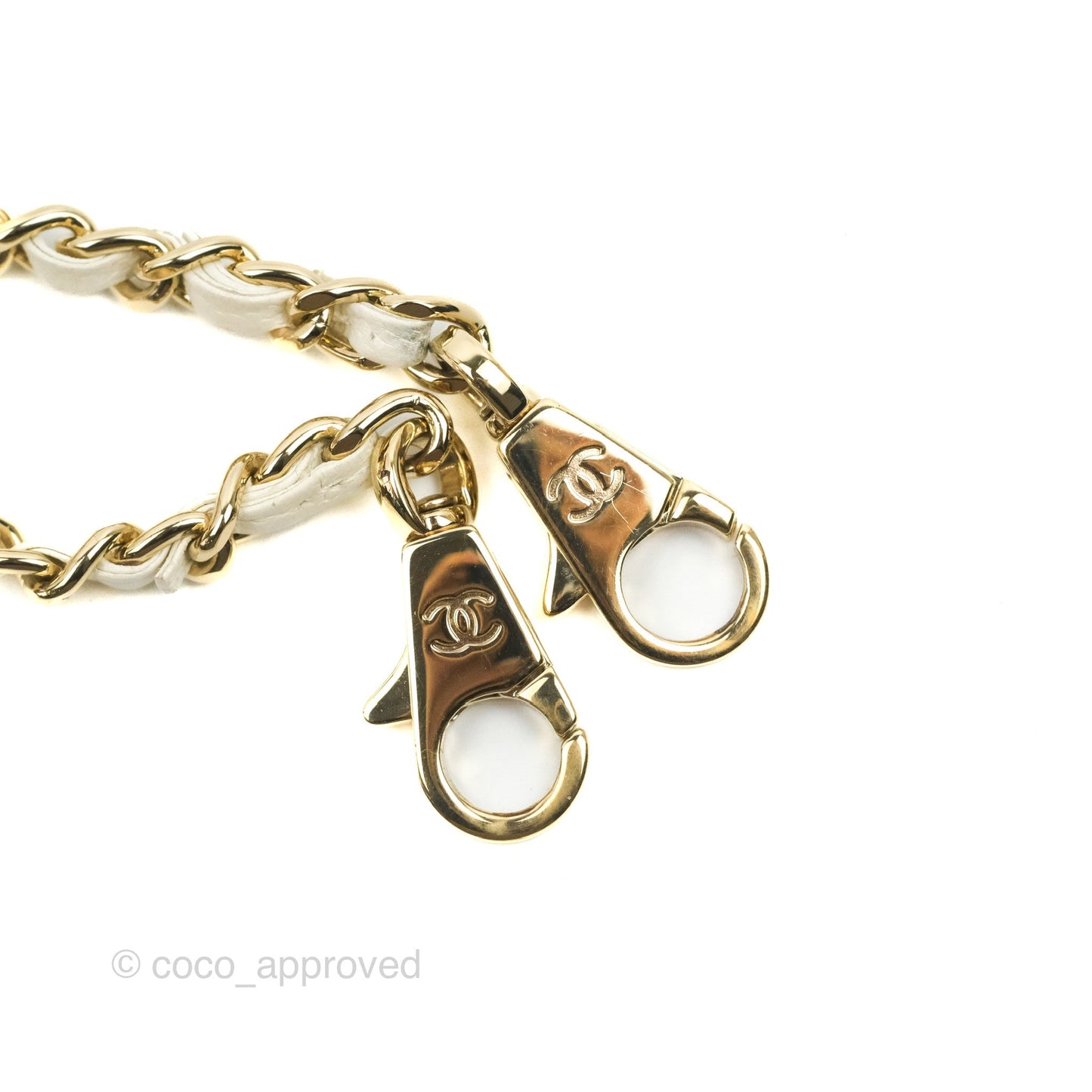 Chanel Mini Coco Handle Quilted Ivory Caviar Gold Hardware