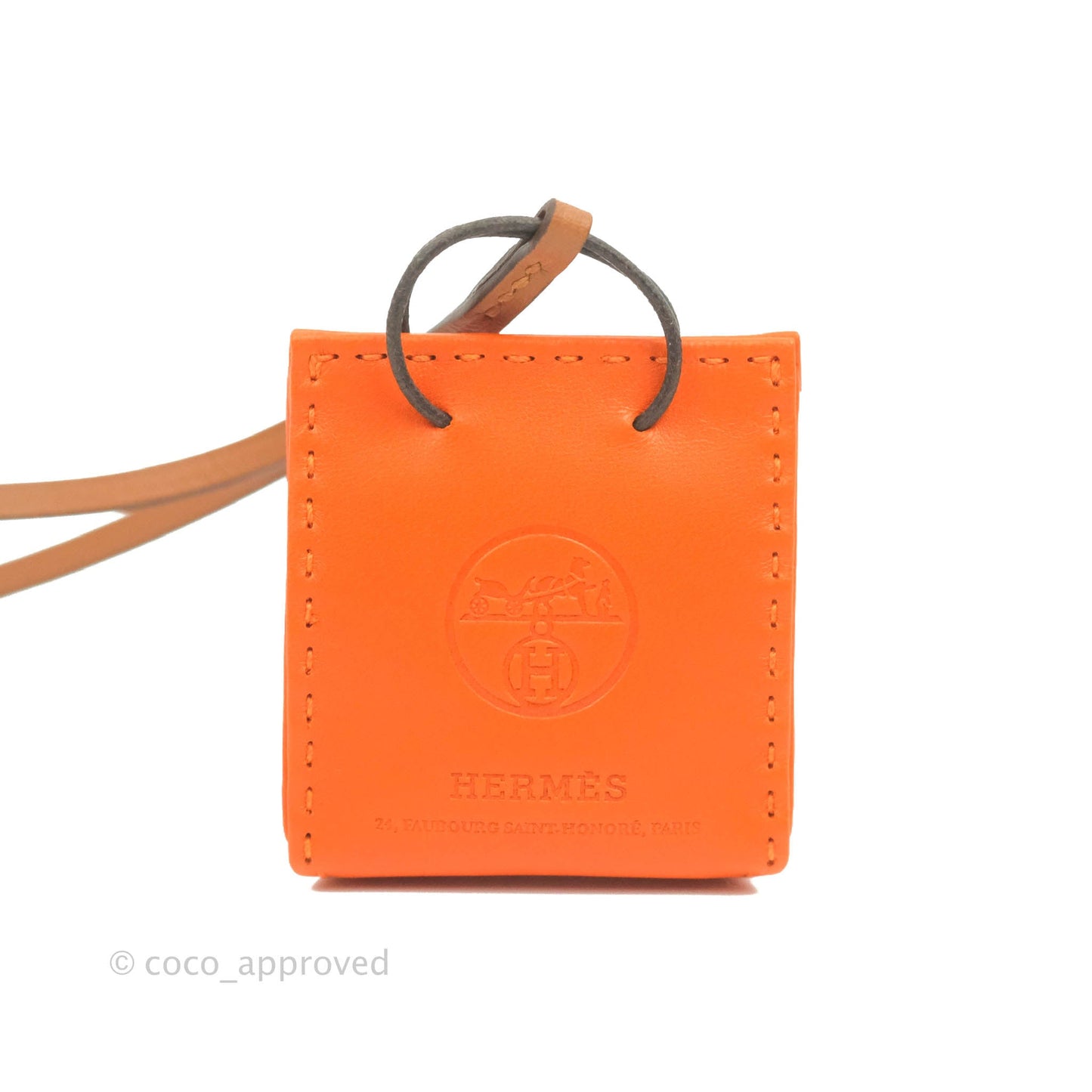 Hermès Orange Shopping Bag Charm