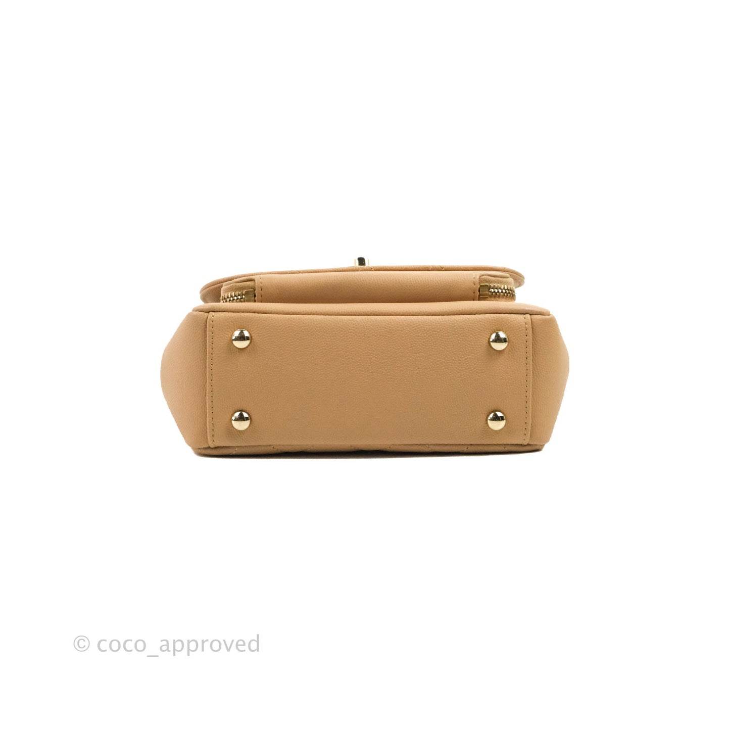 Chanel Quilted Small Business Affinity Flap Beige Caviar Gold Hardware
