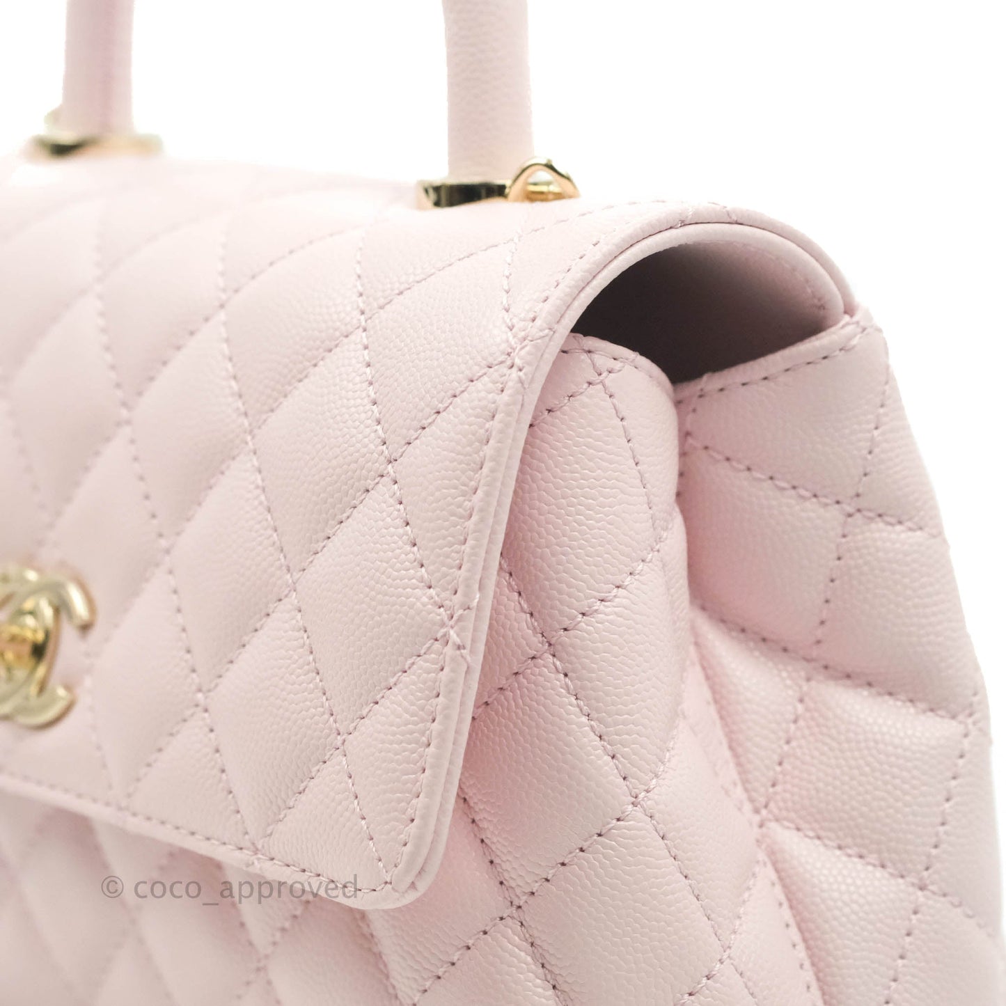Chanel Small Coco Handle Light Pink Caviar Gold Hardware