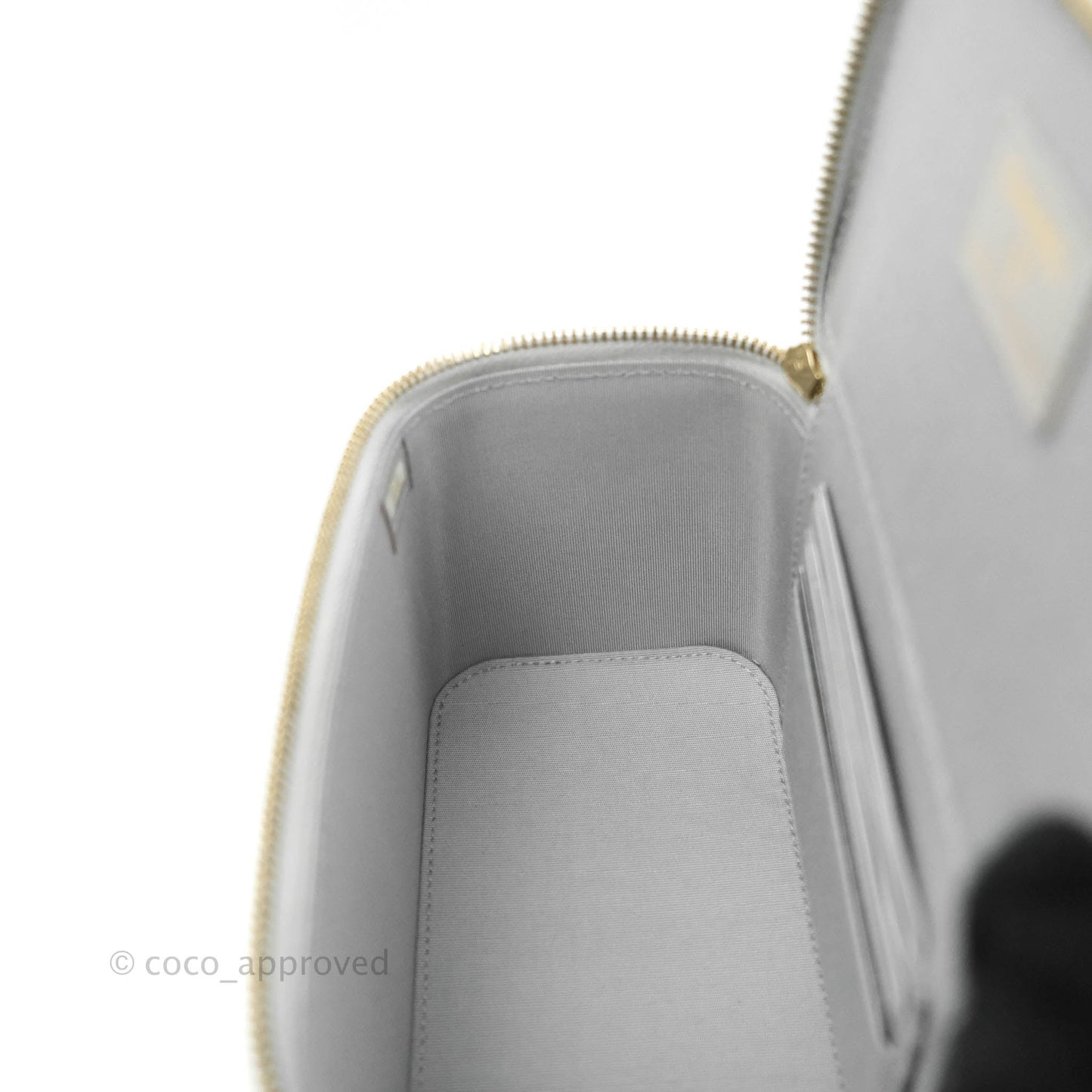 Chanel Classic Vanity Rectangular Top Handle With Chain Grey Lambskin Aged Gold Hardware