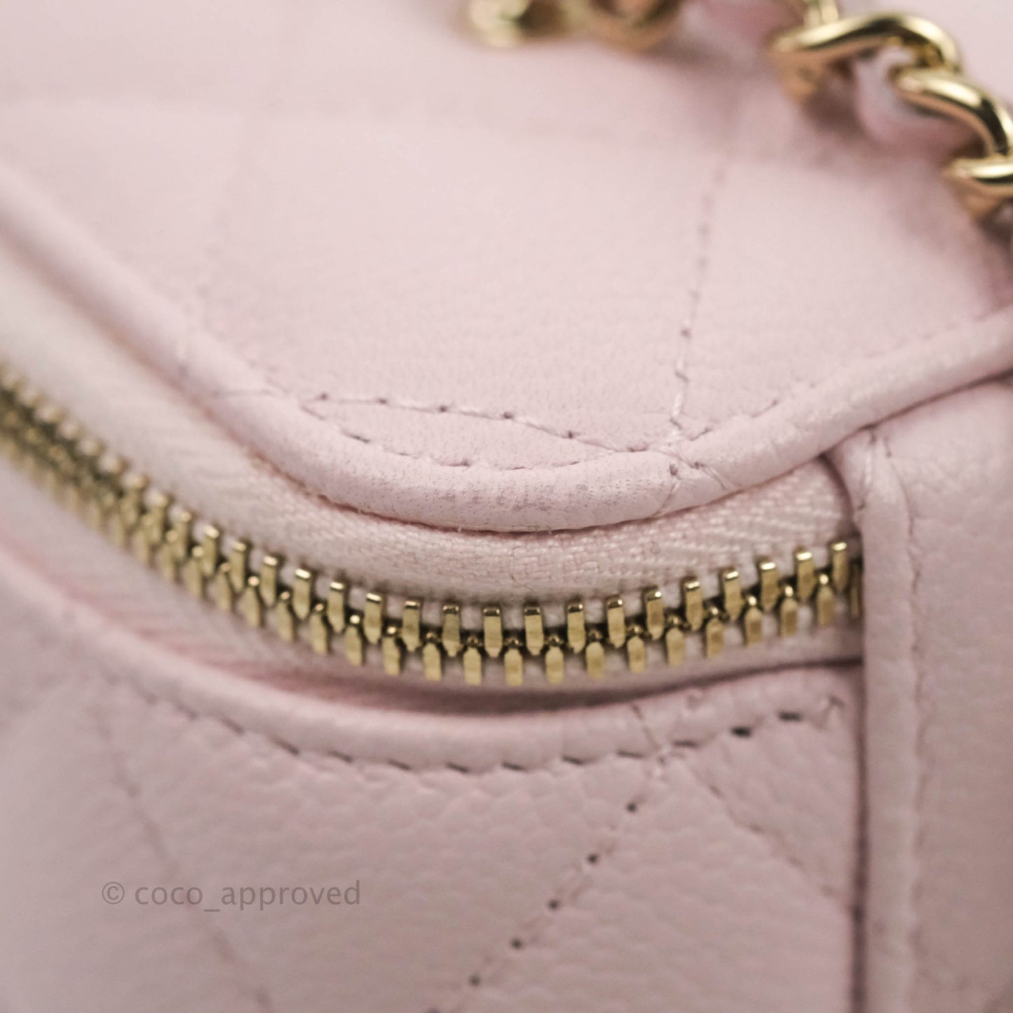 Chanel Vanity with Chain Light Pink Caviar Gold Hardware