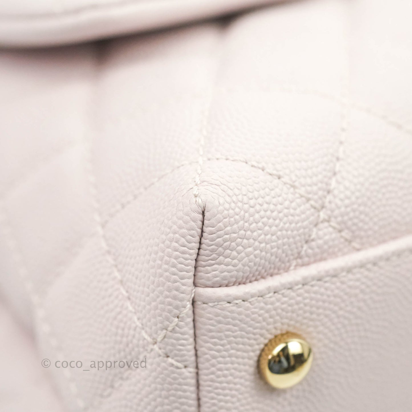 Chanel Medium Coco Handle Quilted Light Lilac Pink Caviar Gold Hardware