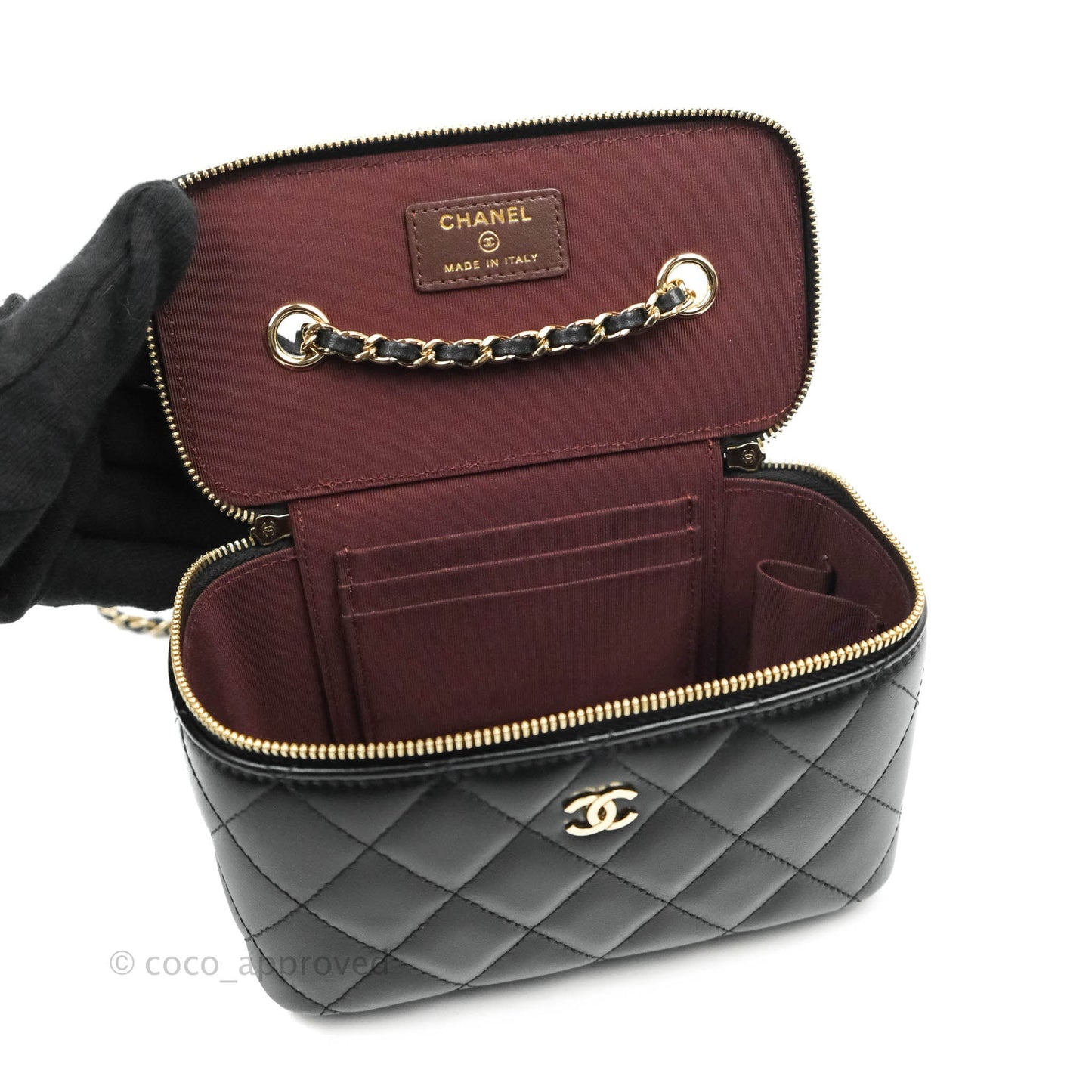 Chanel Vanity with Classic Chain Black Lambskin Gold Hardware