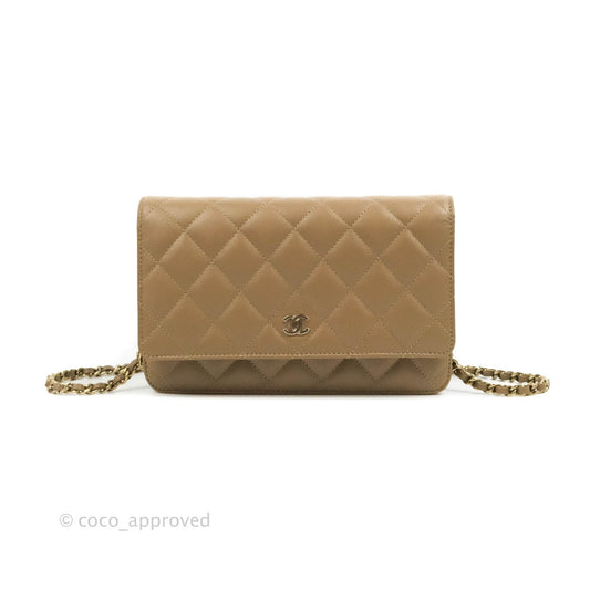Chanel Quilted Classic WOC Dark Beige Caviar Gold Hardware