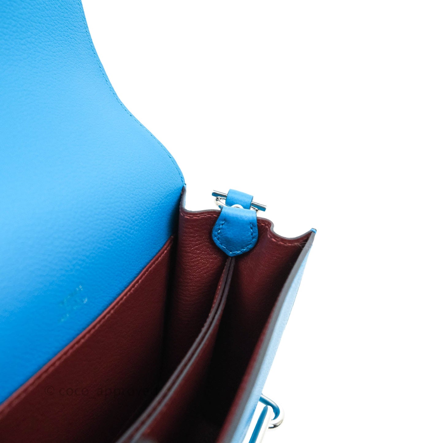 Hermès Roulis Mini 18 Bleu Frida Evercolor Palladium Hardware