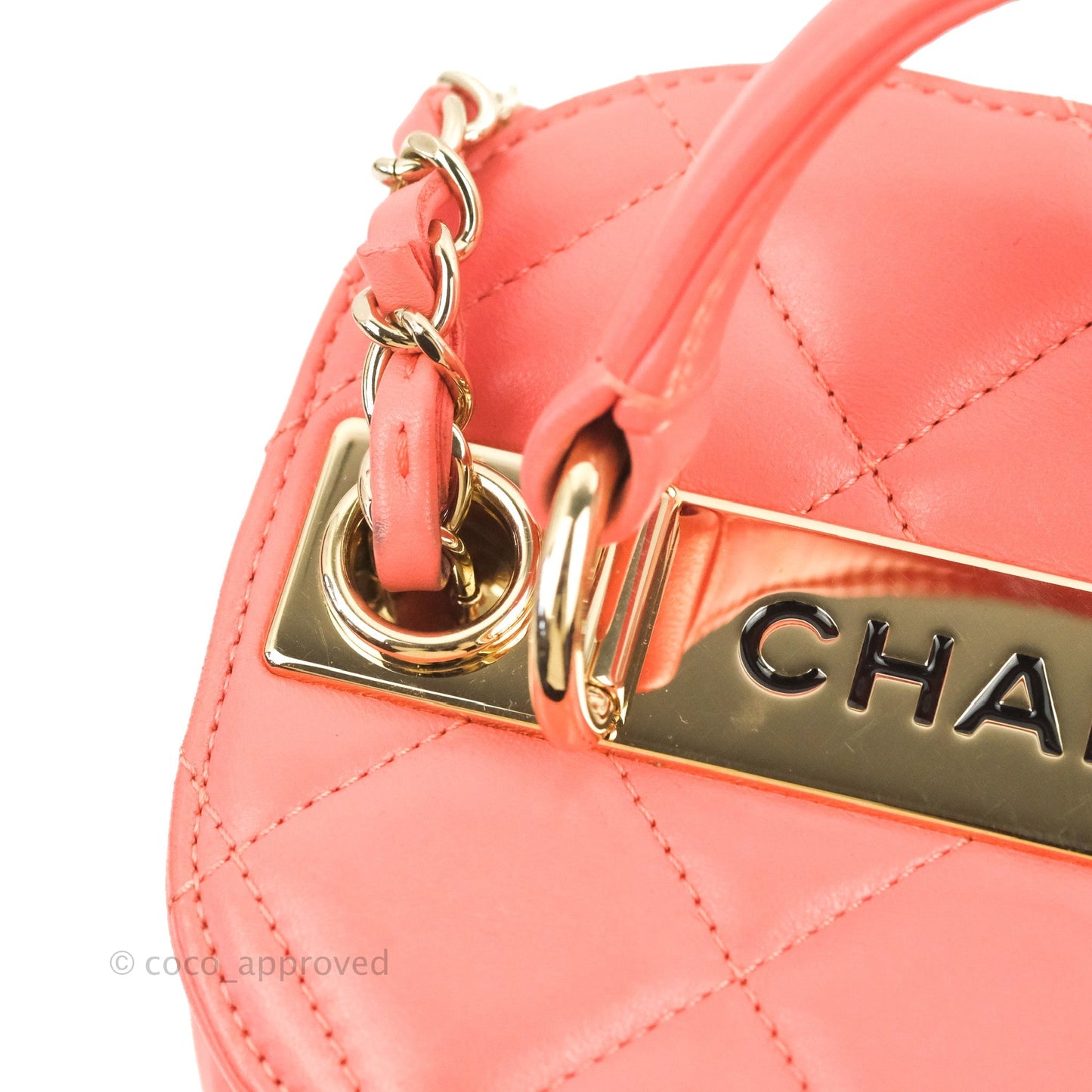 Chanel Trendy CC Vanity Case Coral Pink Lambskin Gold Hardware