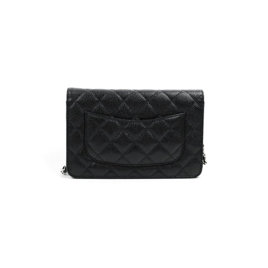 Chanel Quilted Classic WOC Black Caviar Silver Hardware