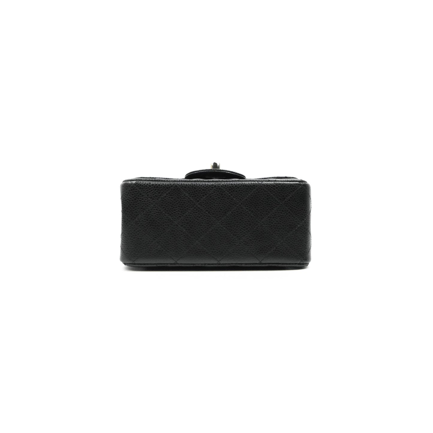 Chanel Mini Square Black Caviar Silver Hardware