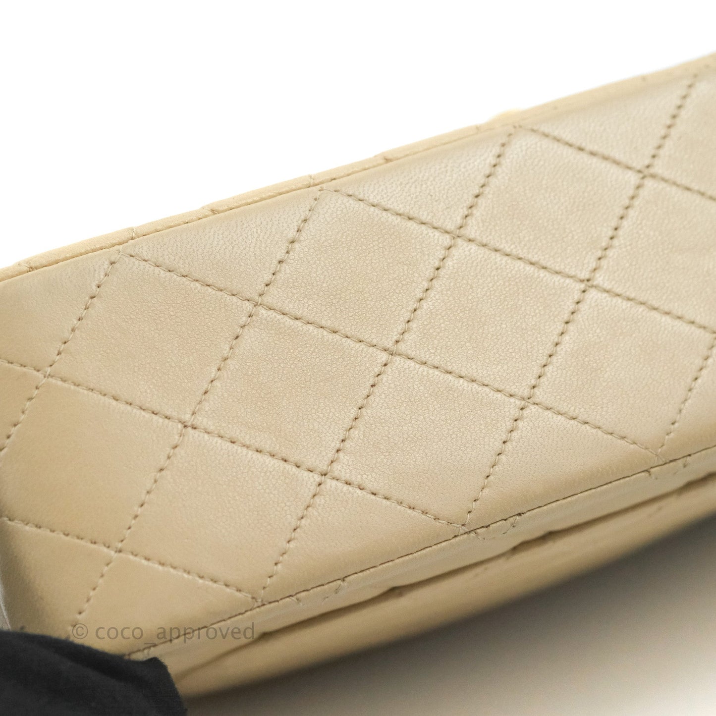 Chanel Vintage Medium Classic Flap Light Beige Lambskin 24K Gold Hardware